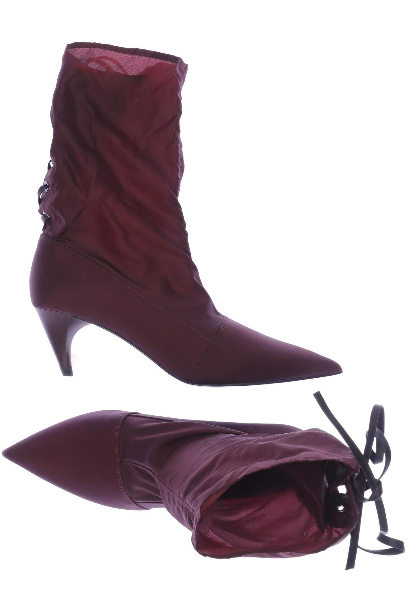 

ZARA Damen Stiefelette, bordeaux