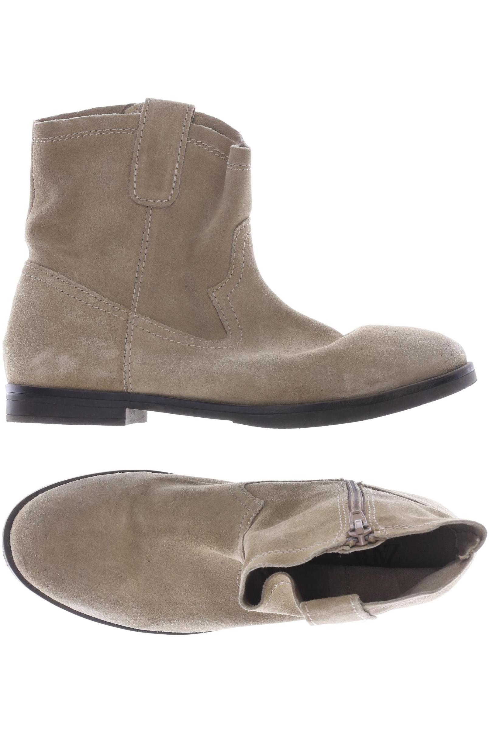 

ZARA Damen Stiefelette, beige