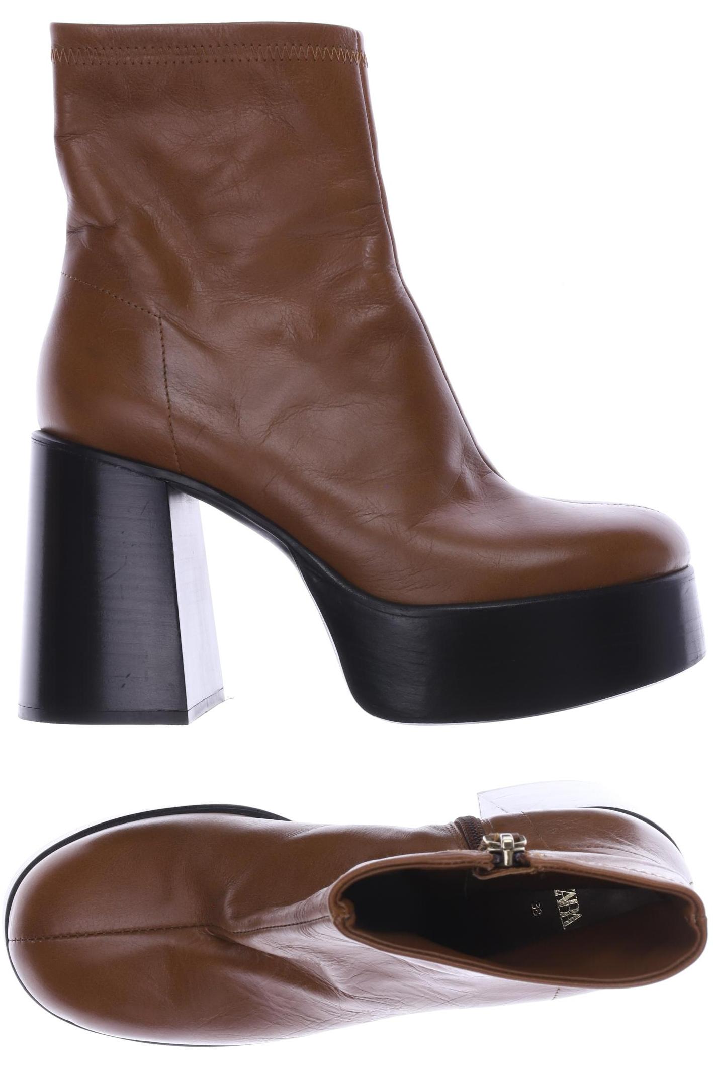 

ZARA Damen Stiefelette, braun