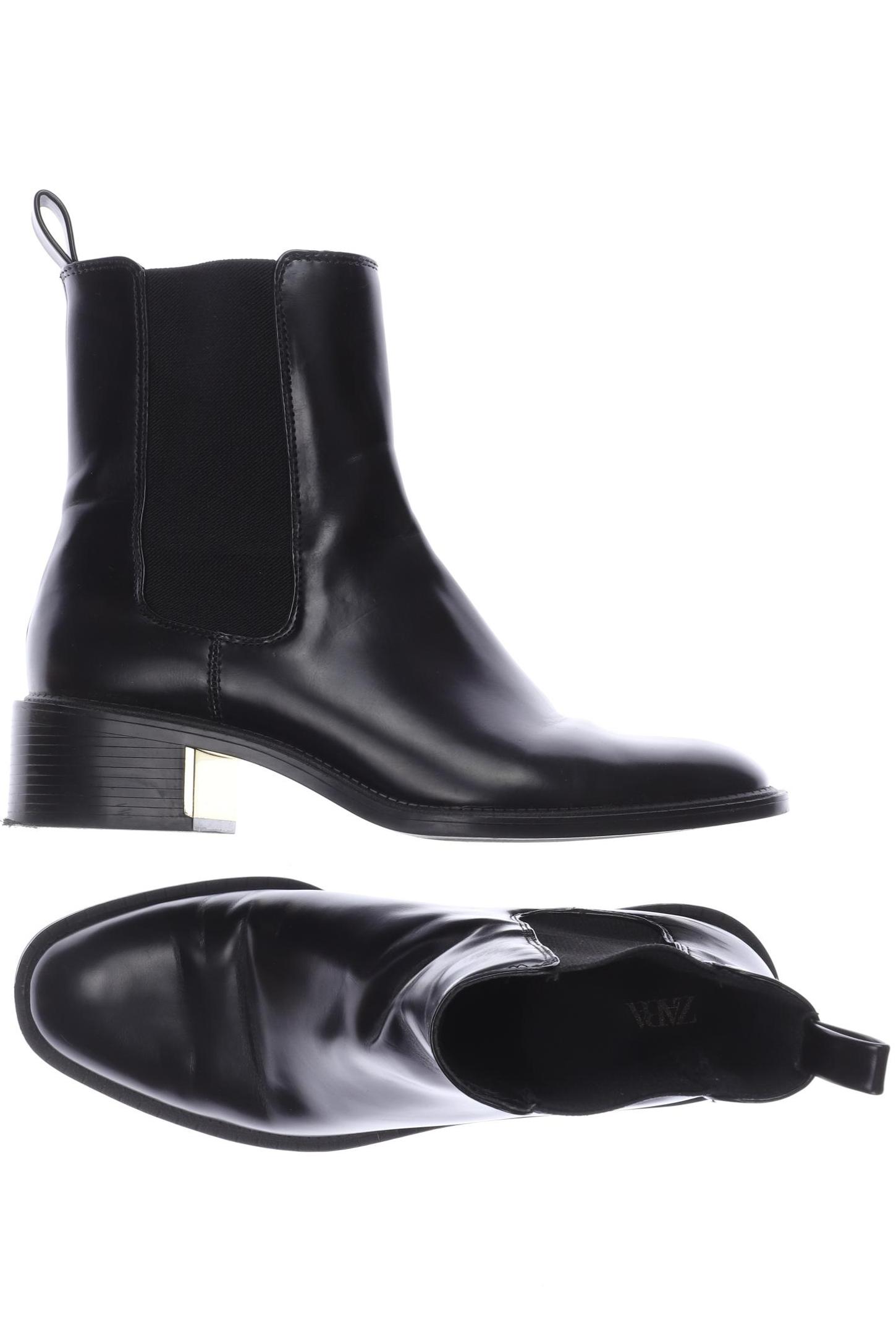 

ZARA Damen Stiefelette, schwarz