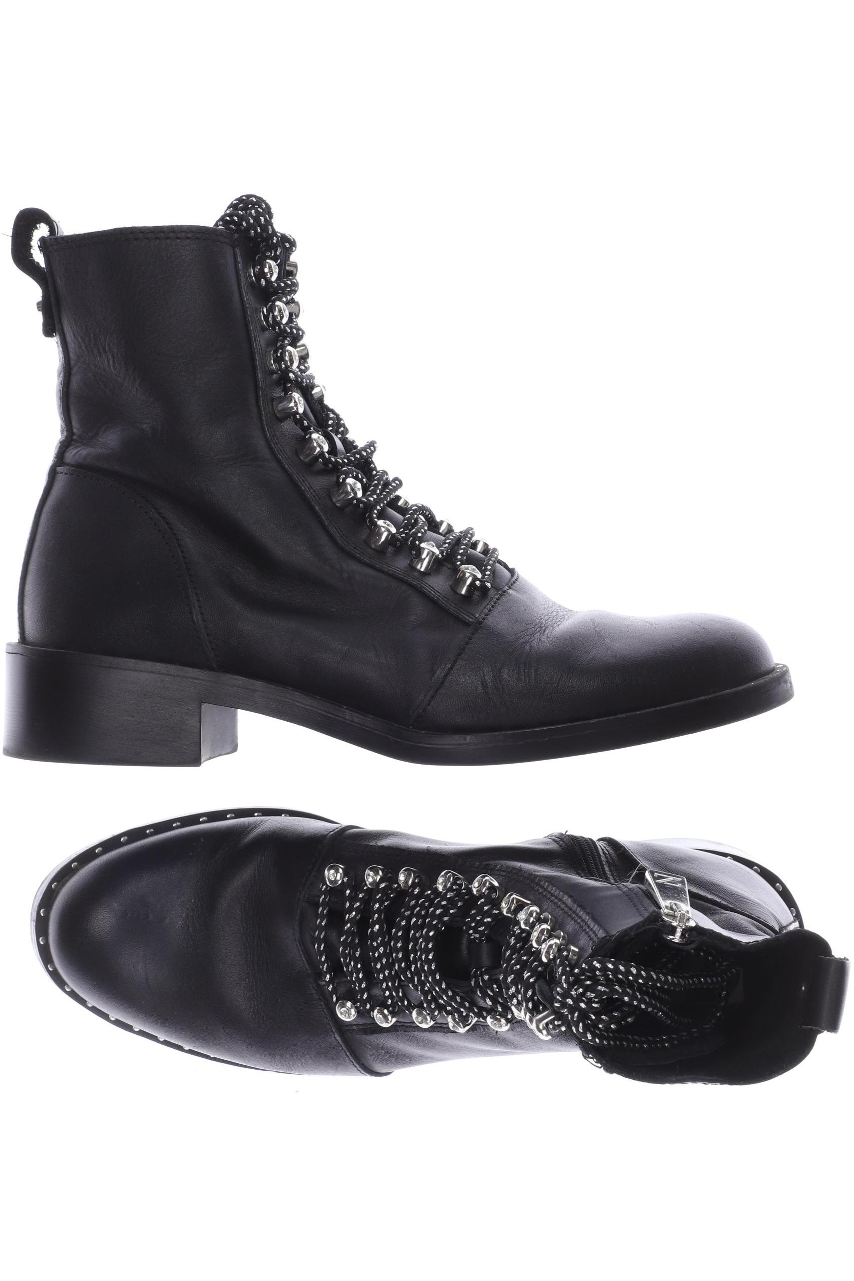 

ZARA Damen Stiefelette, schwarz