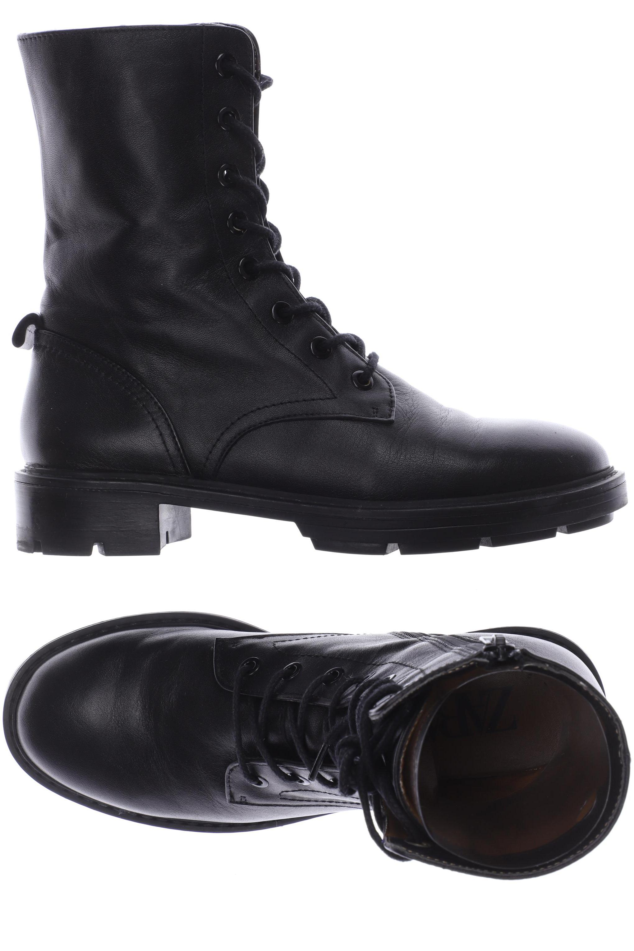 

ZARA Damen Stiefelette, schwarz