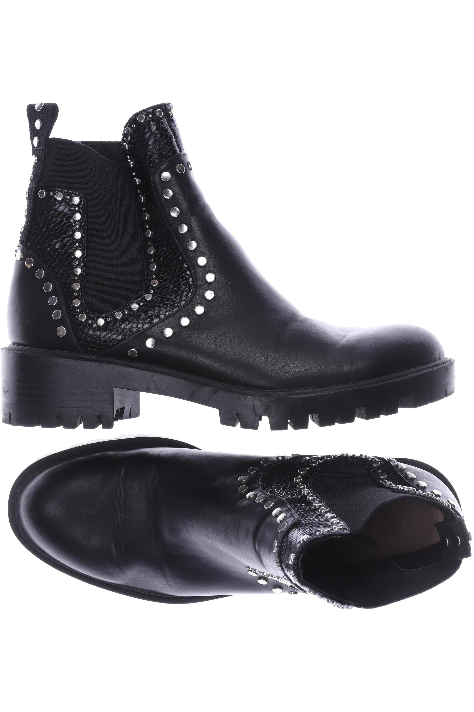 

ZARA Damen Stiefelette, schwarz