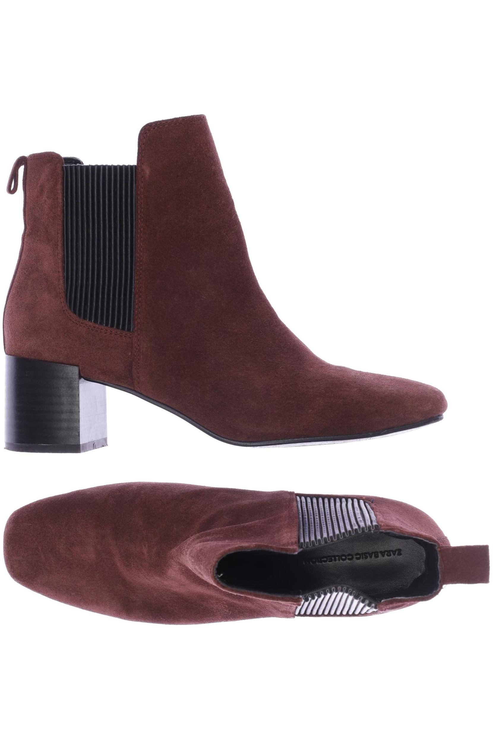 

ZARA Damen Stiefelette, bordeaux