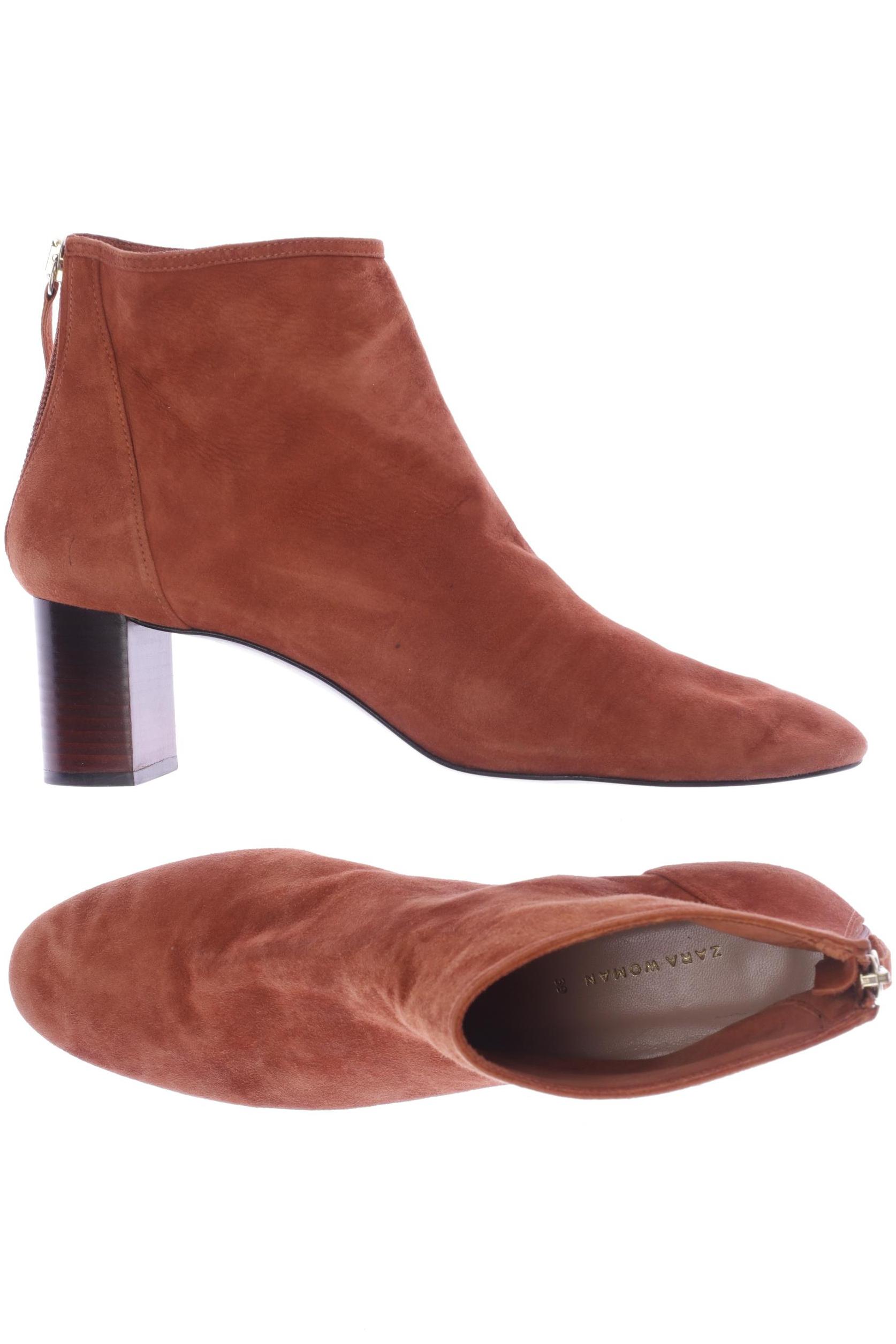 

ZARA Damen Stiefelette, orange