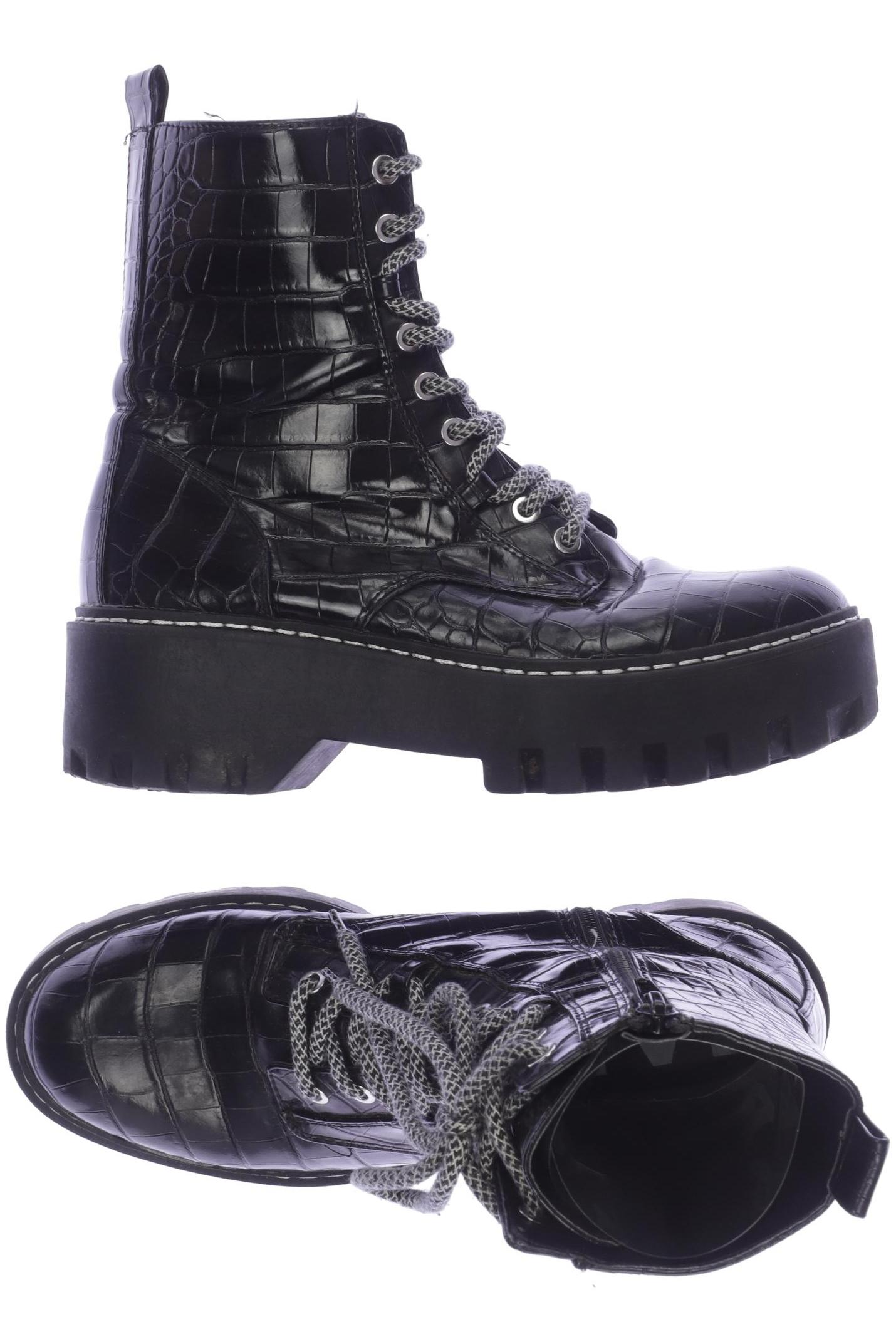 

ZARA Damen Stiefelette, schwarz