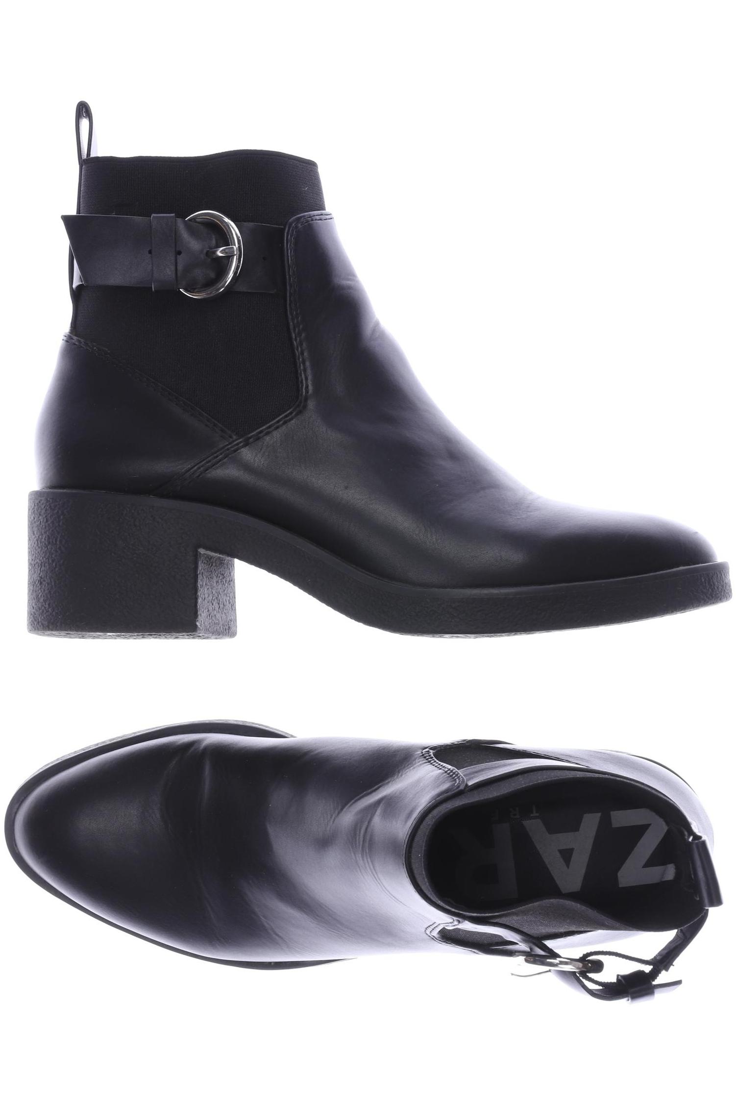 

ZARA Damen Stiefelette, schwarz