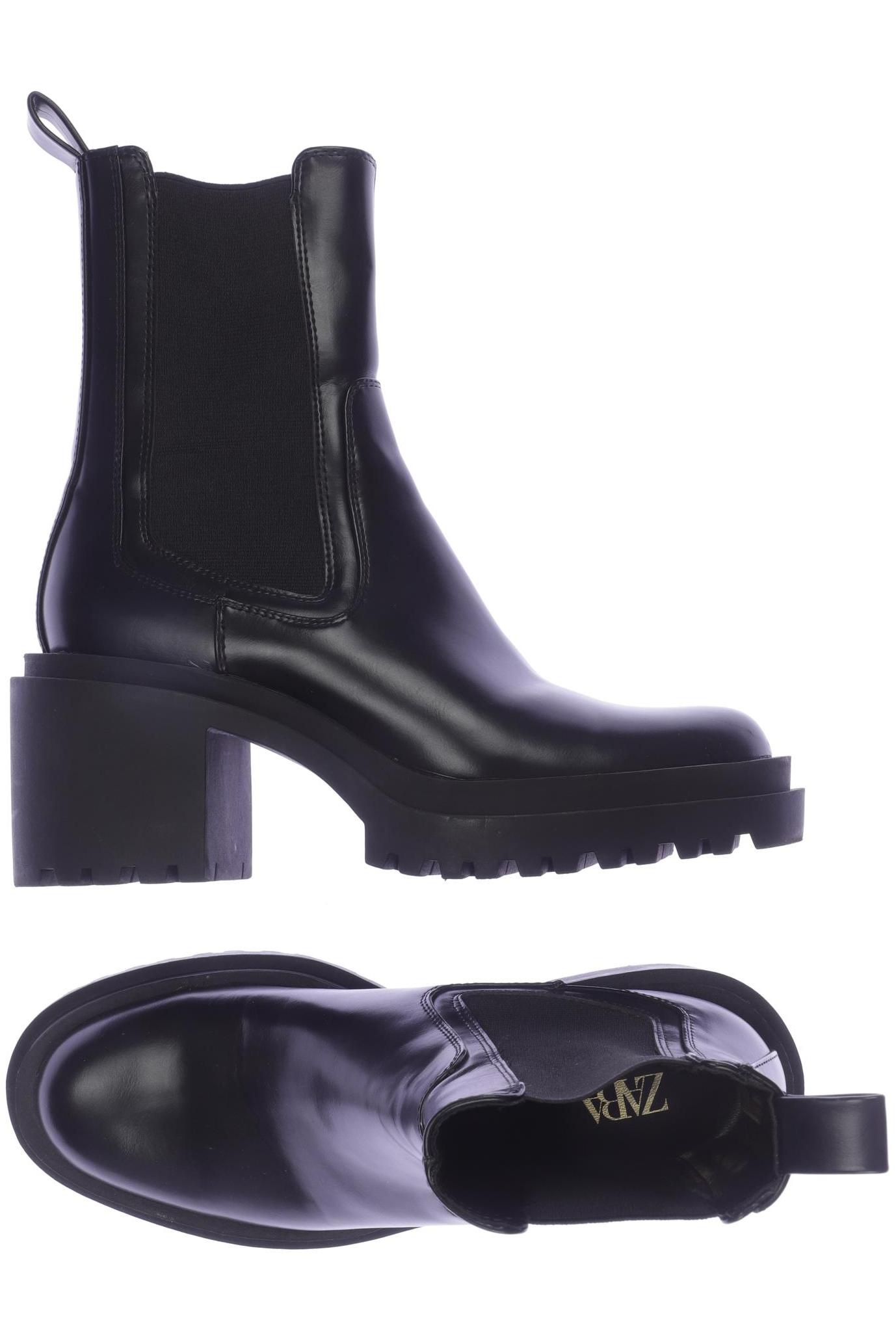 

ZARA Damen Stiefelette, schwarz