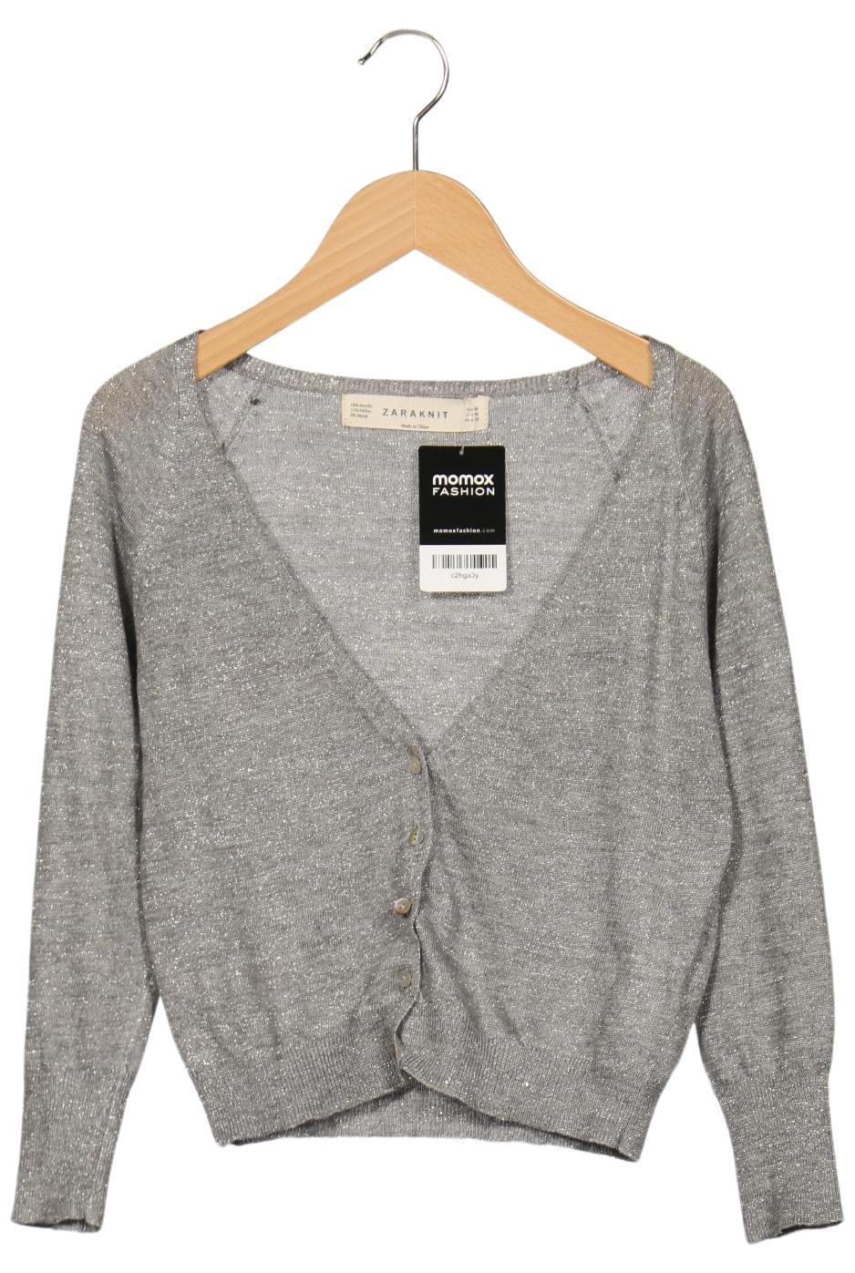 

Zara Damen Strickjacke, silber, Gr. 38
