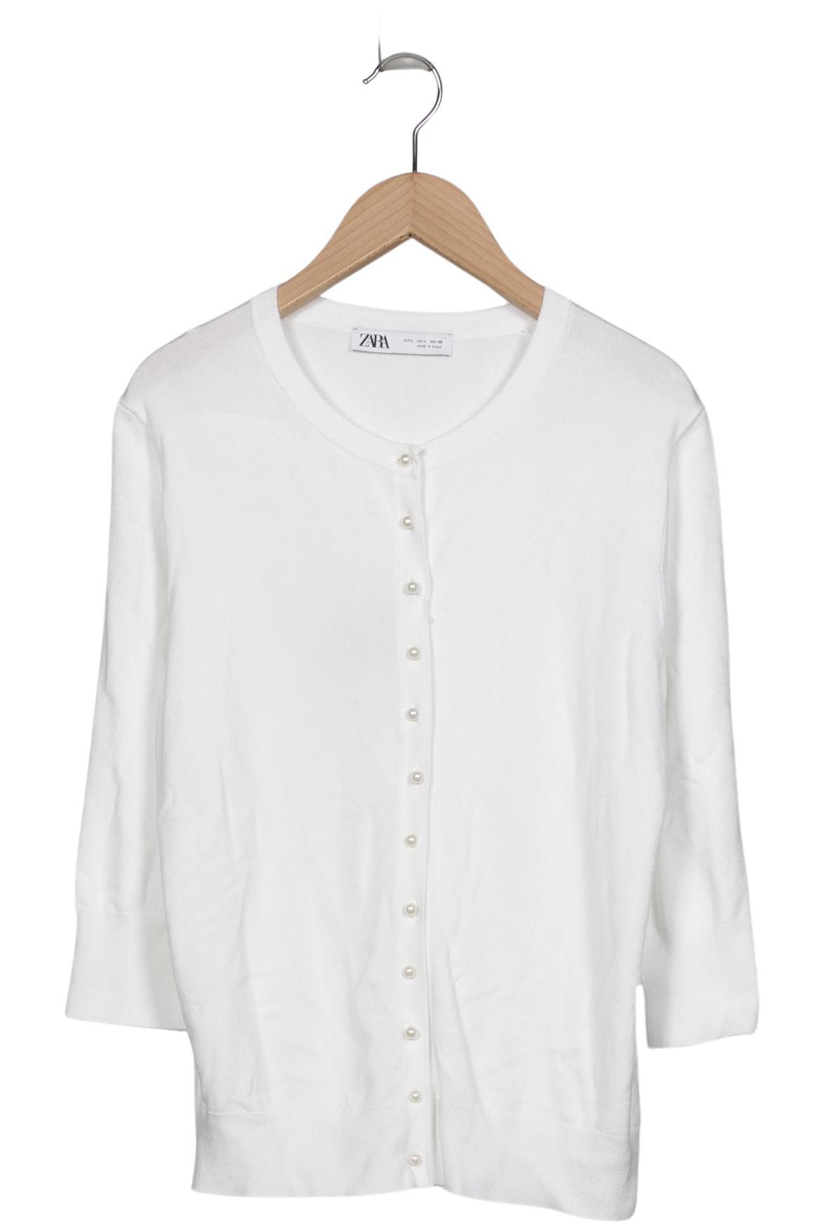 

Zara Damen Strickjacke, weiß, Gr. 42