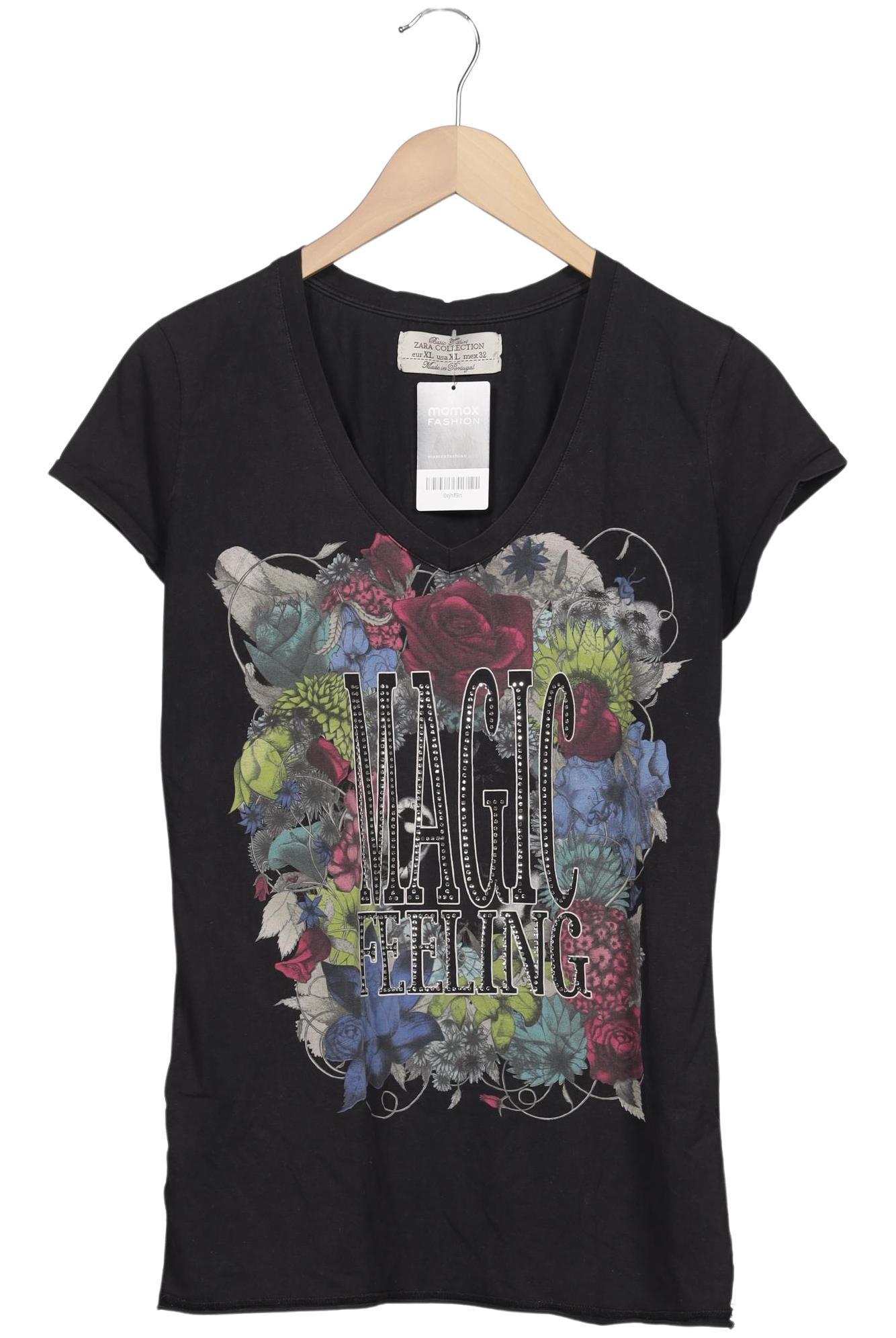 

Zara Damen T-Shirt, schwarz, Gr. 44