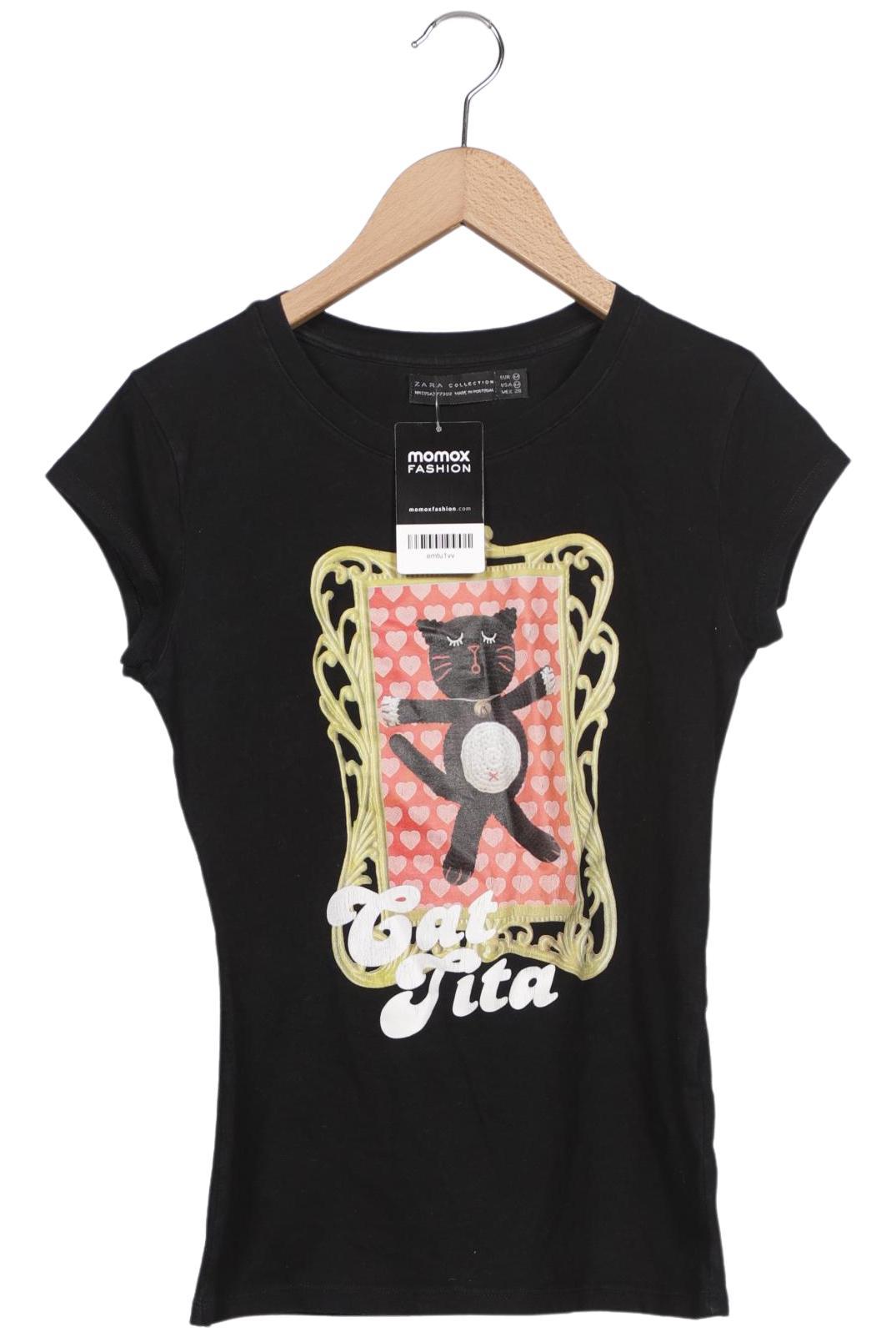 

Zara Damen T-Shirt, schwarz, Gr. 38