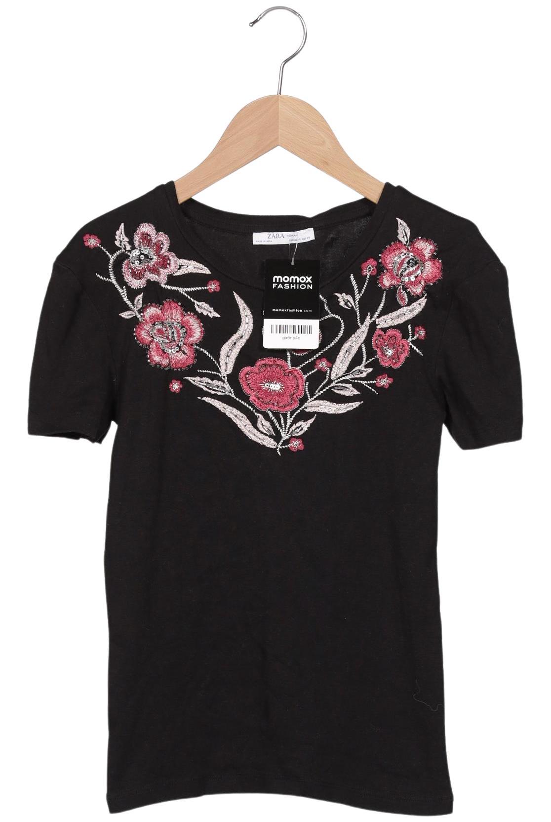 

Zara Damen T-Shirt, schwarz, Gr. 36