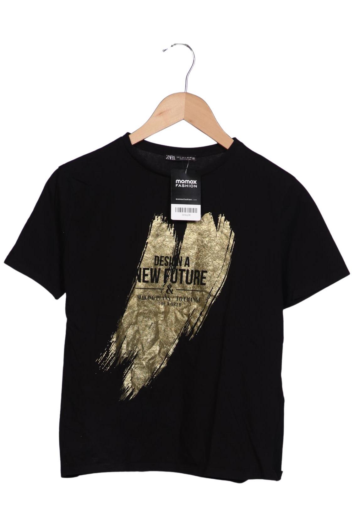 

Zara Damen T-Shirt, schwarz, Gr. 36