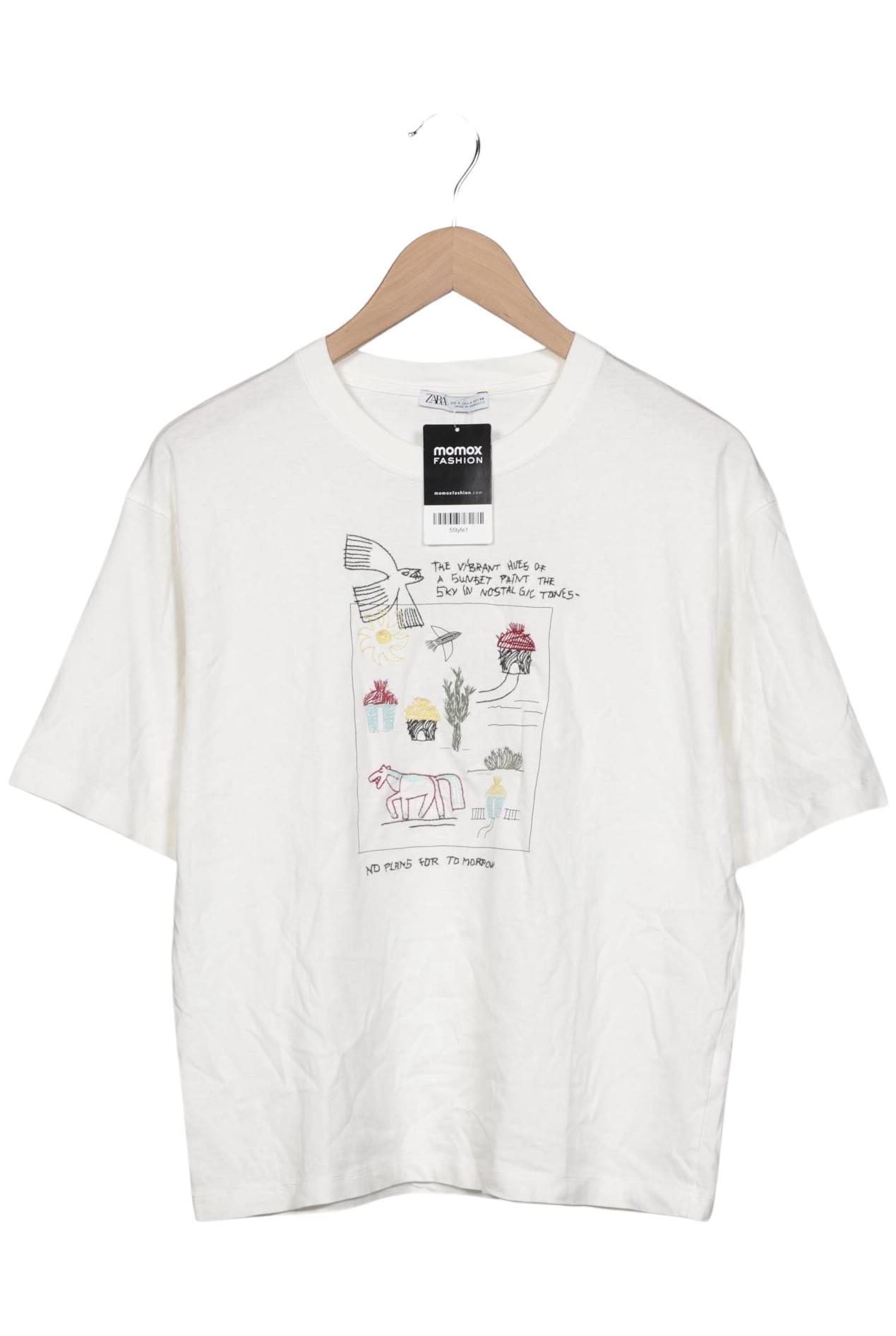 

Zara Damen T-Shirt, cremeweiß, Gr. 36