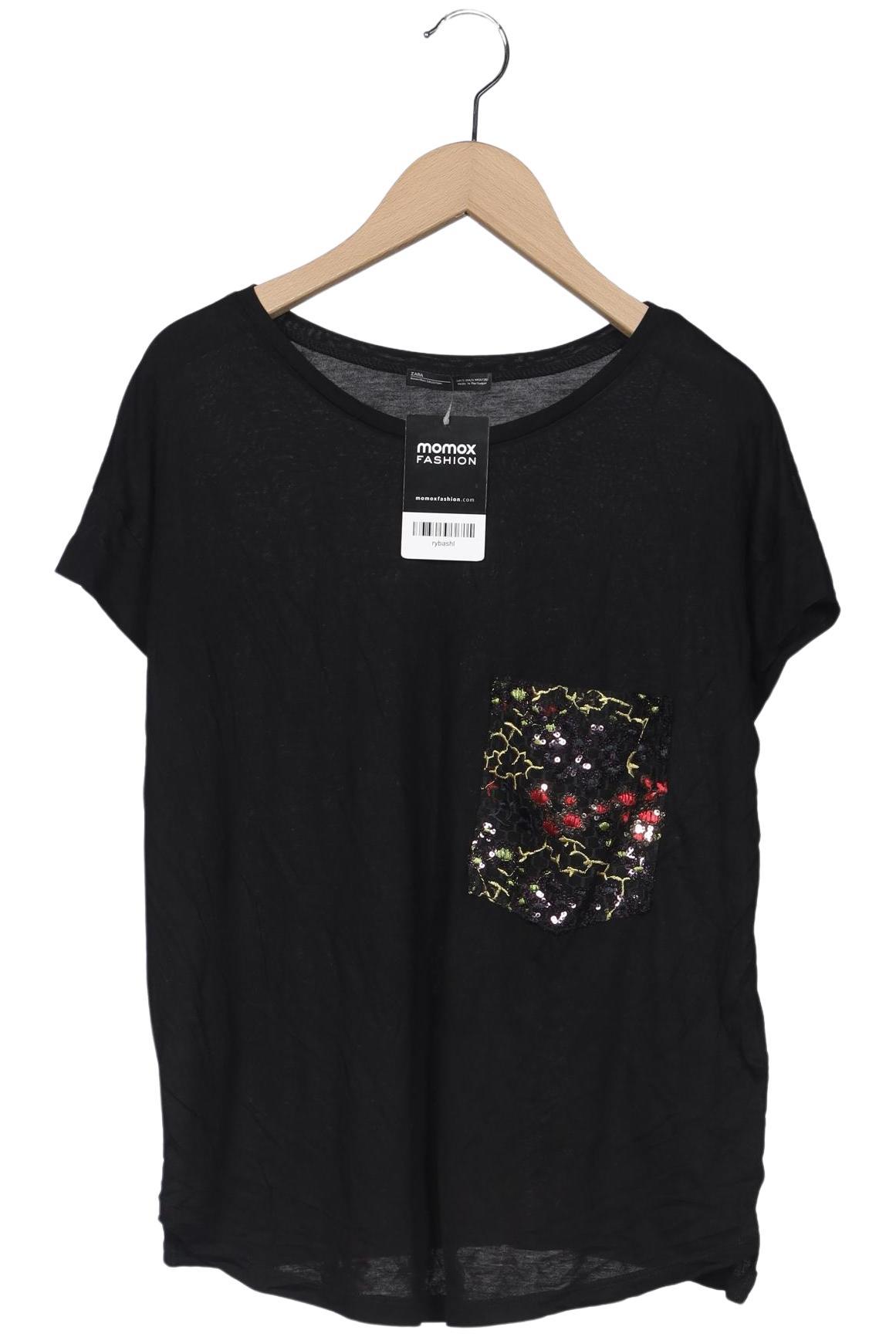 

Zara Damen T-Shirt, schwarz, Gr. 36