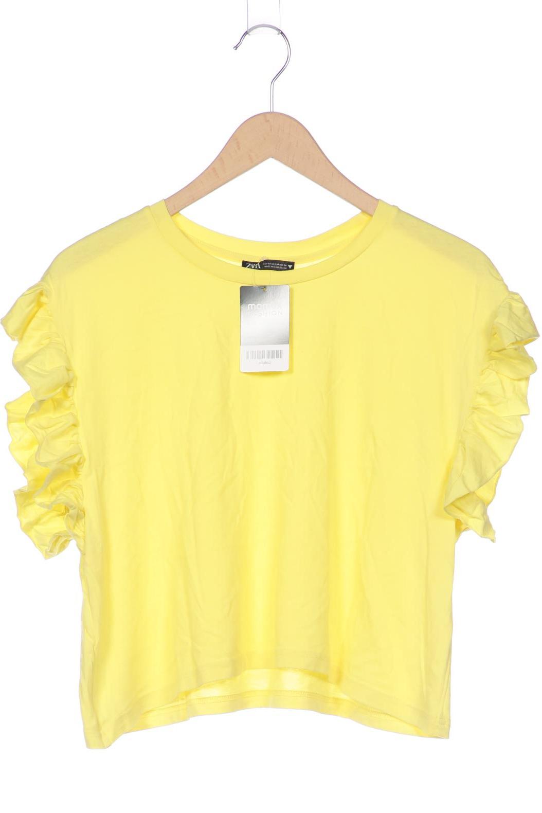 

Zara Damen T-Shirt, gelb, Gr. 38