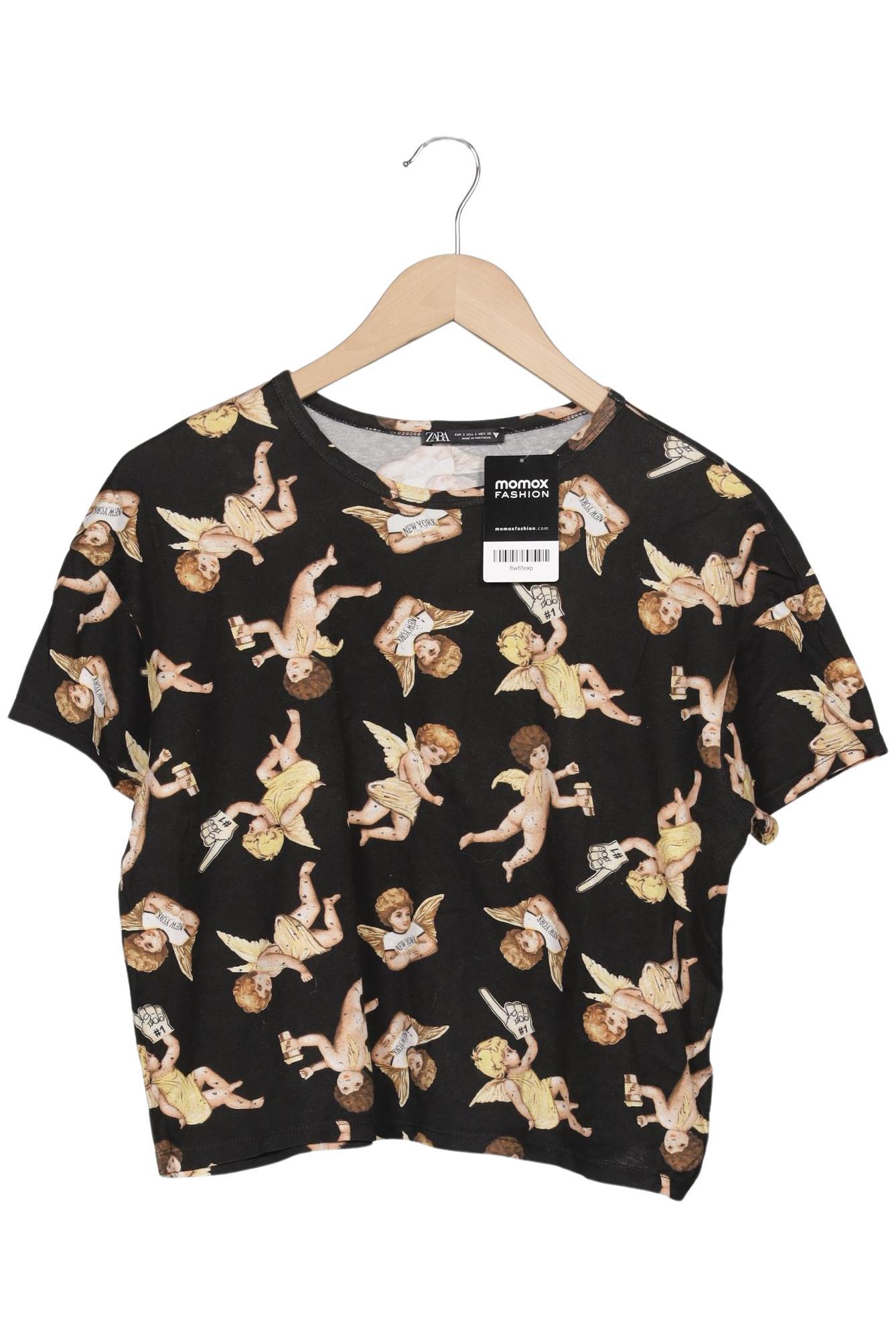 

Zara Damen T-Shirt, schwarz, Gr. 36