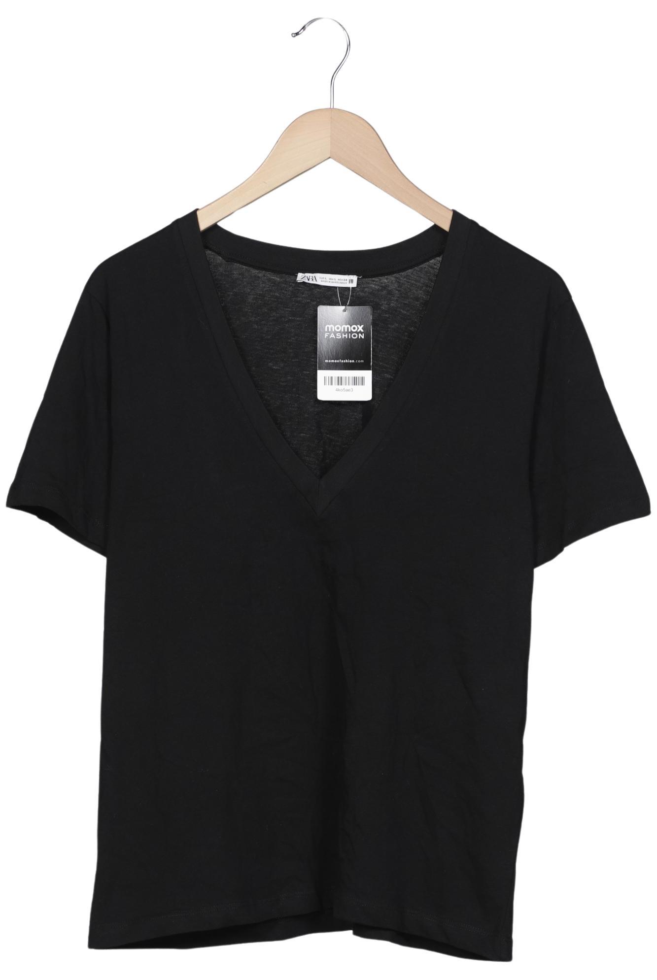 

Zara Damen T-Shirt, schwarz, Gr. 42