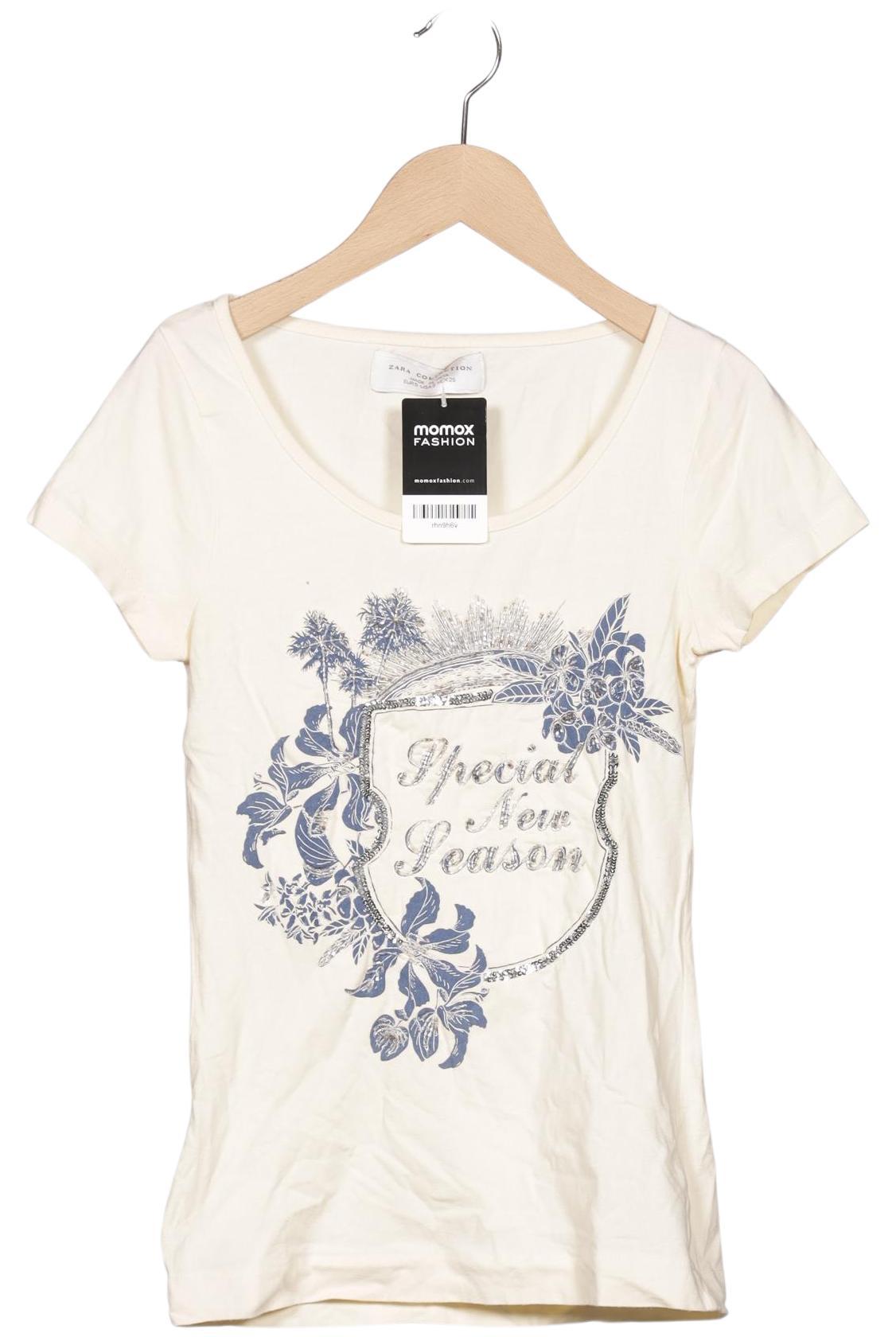 

Zara Damen T-Shirt, cremeweiß, Gr. 36