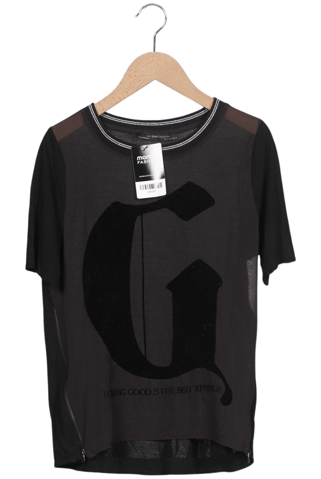 

Zara Damen T-Shirt, schwarz, Gr. 36