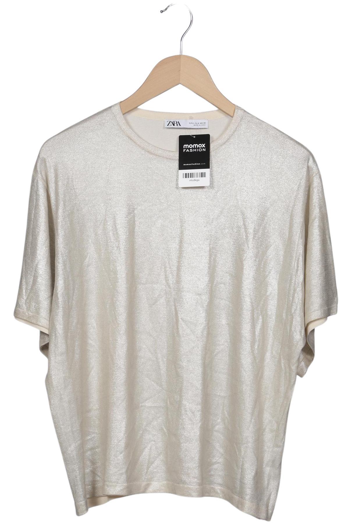 

Zara Damen T-Shirt, cremeweiß, Gr. 36