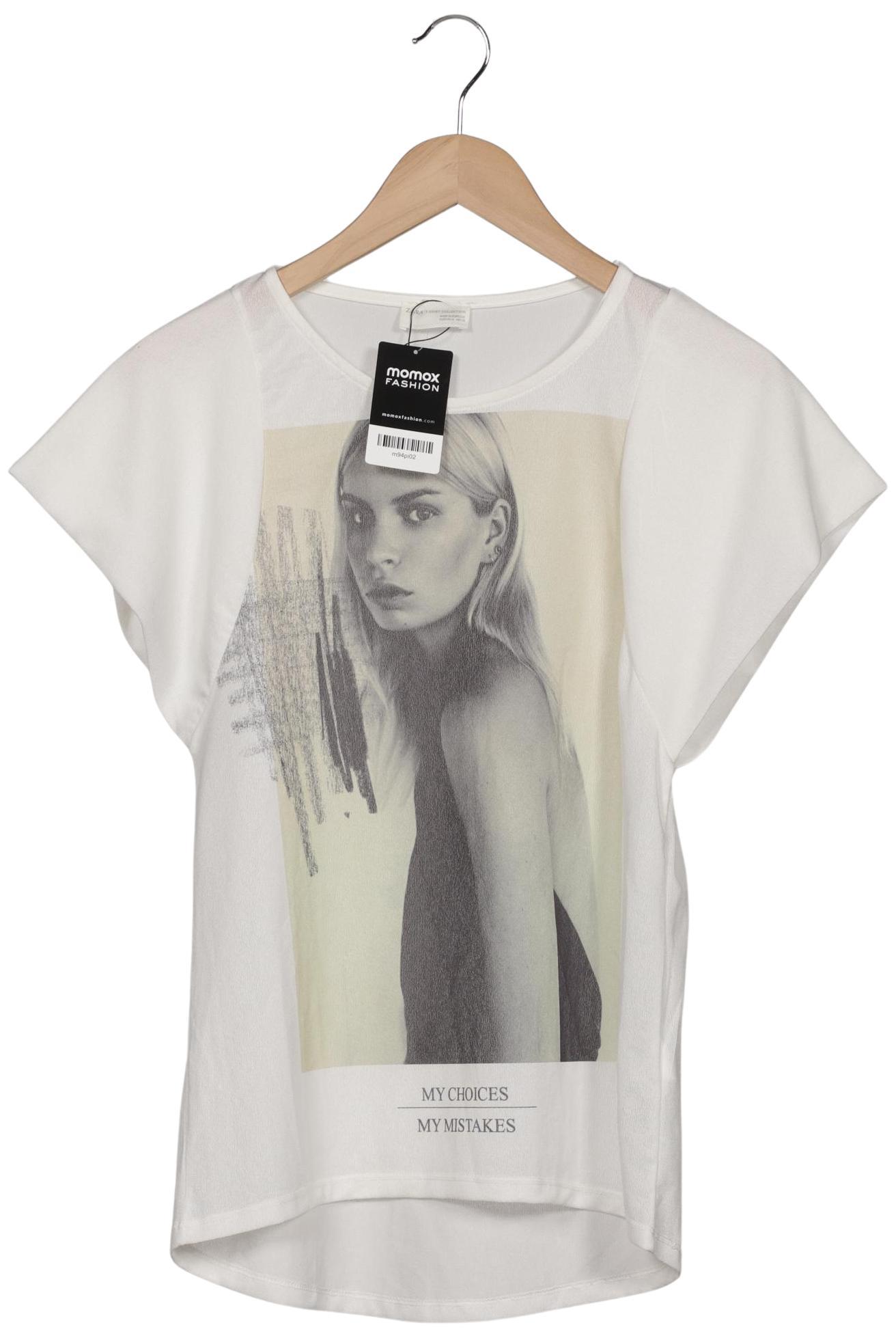 

Zara Damen T-Shirt, weiß, Gr. 38