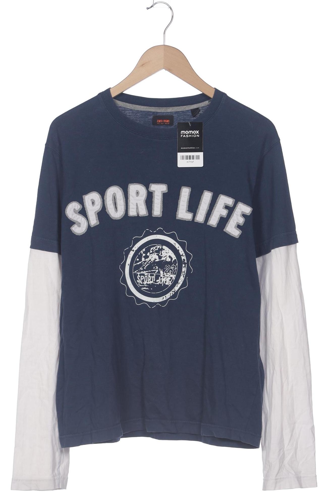 

Zara Herren Langarmshirt, marineblau, Gr. 52