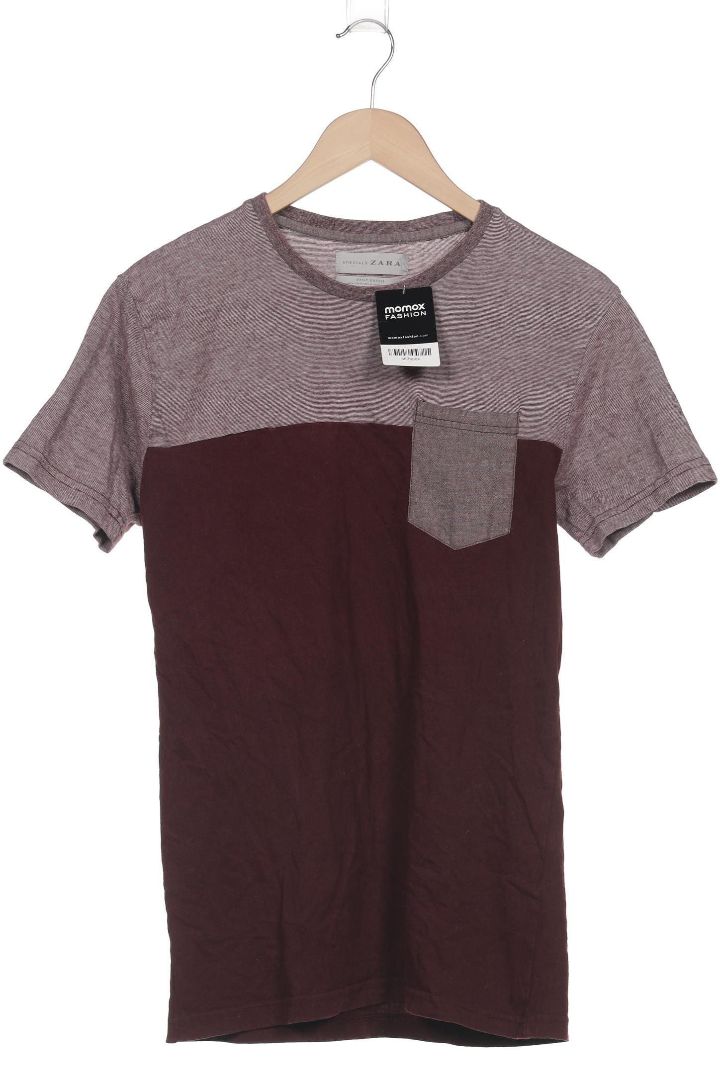 

Zara Herren T-Shirt, bordeaux, Gr. 48