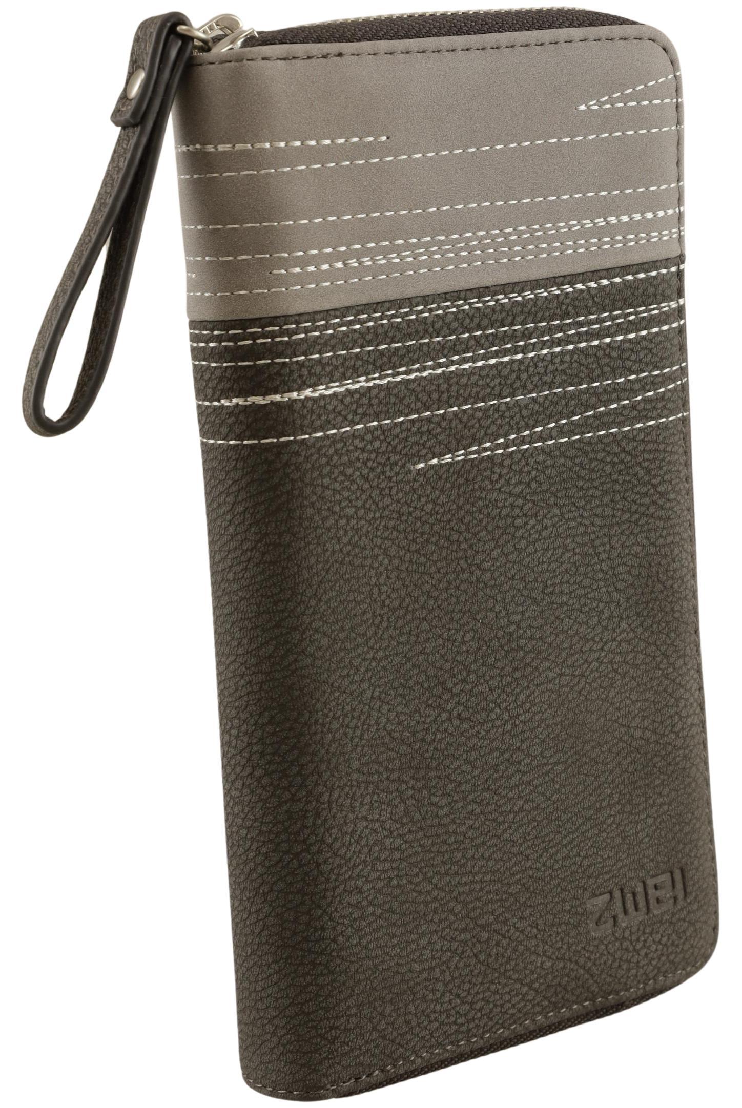 

Zwei Damen Portemonnaie, grau, Gr.