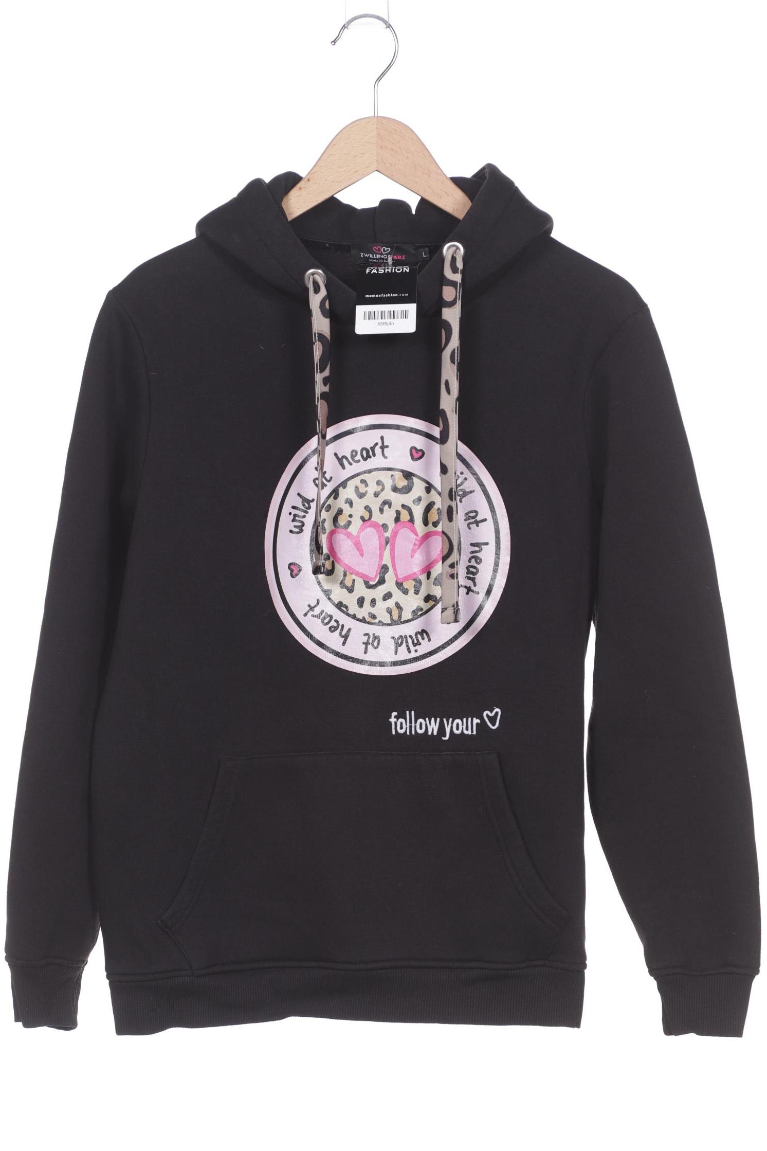 

Zwillingsherz Damen Kapuzenpullover, schwarz, Gr. 42