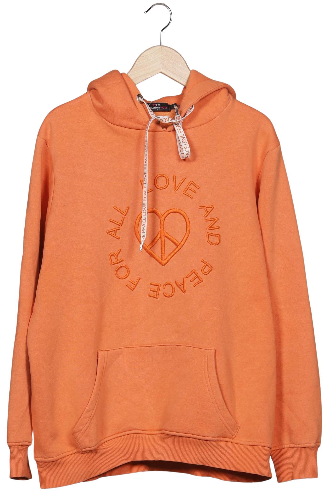 

Zwillingsherz Damen Kapuzenpullover, orange, Gr. 44