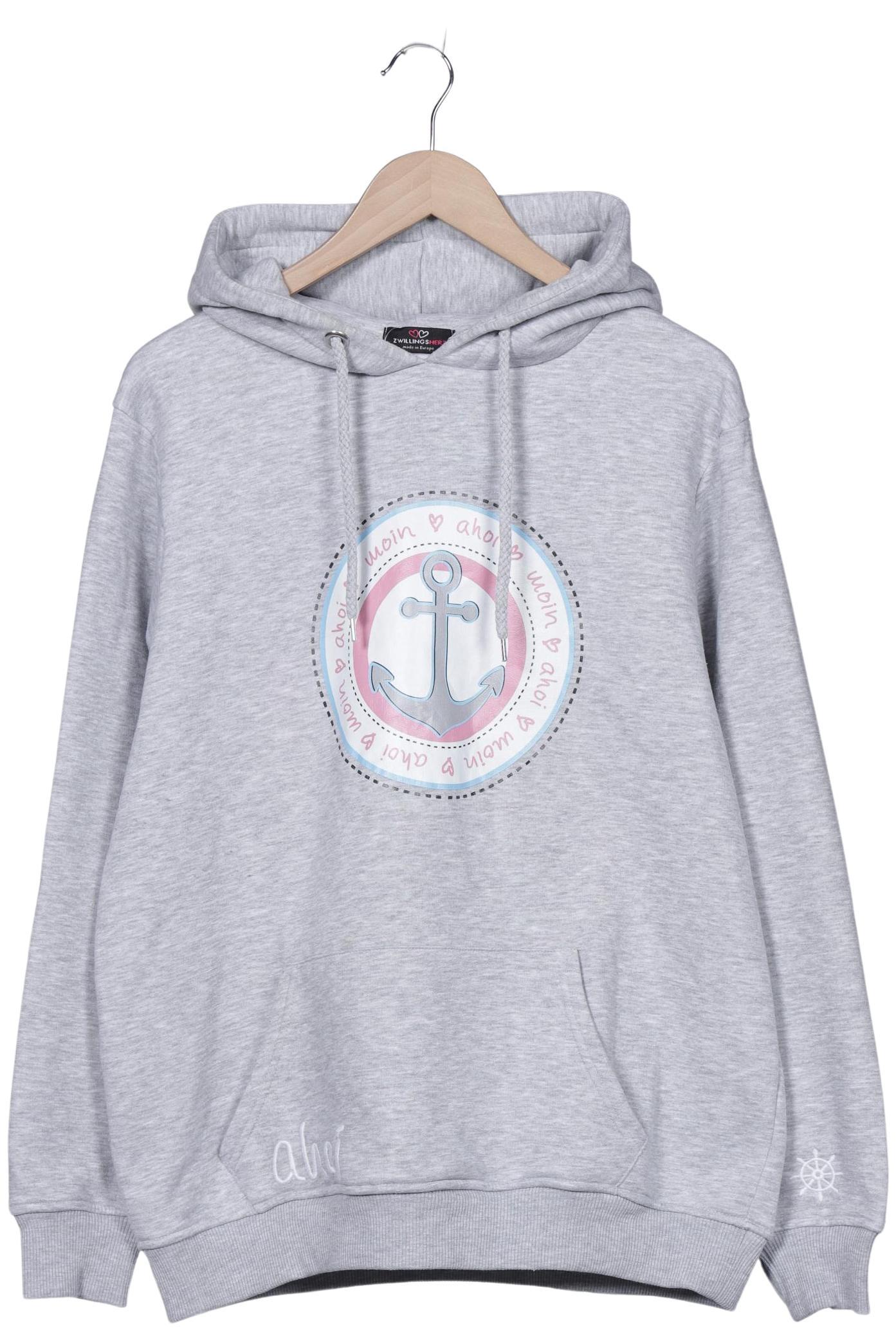 

Zwillingsherz Damen Kapuzenpullover, grau, Gr. 42
