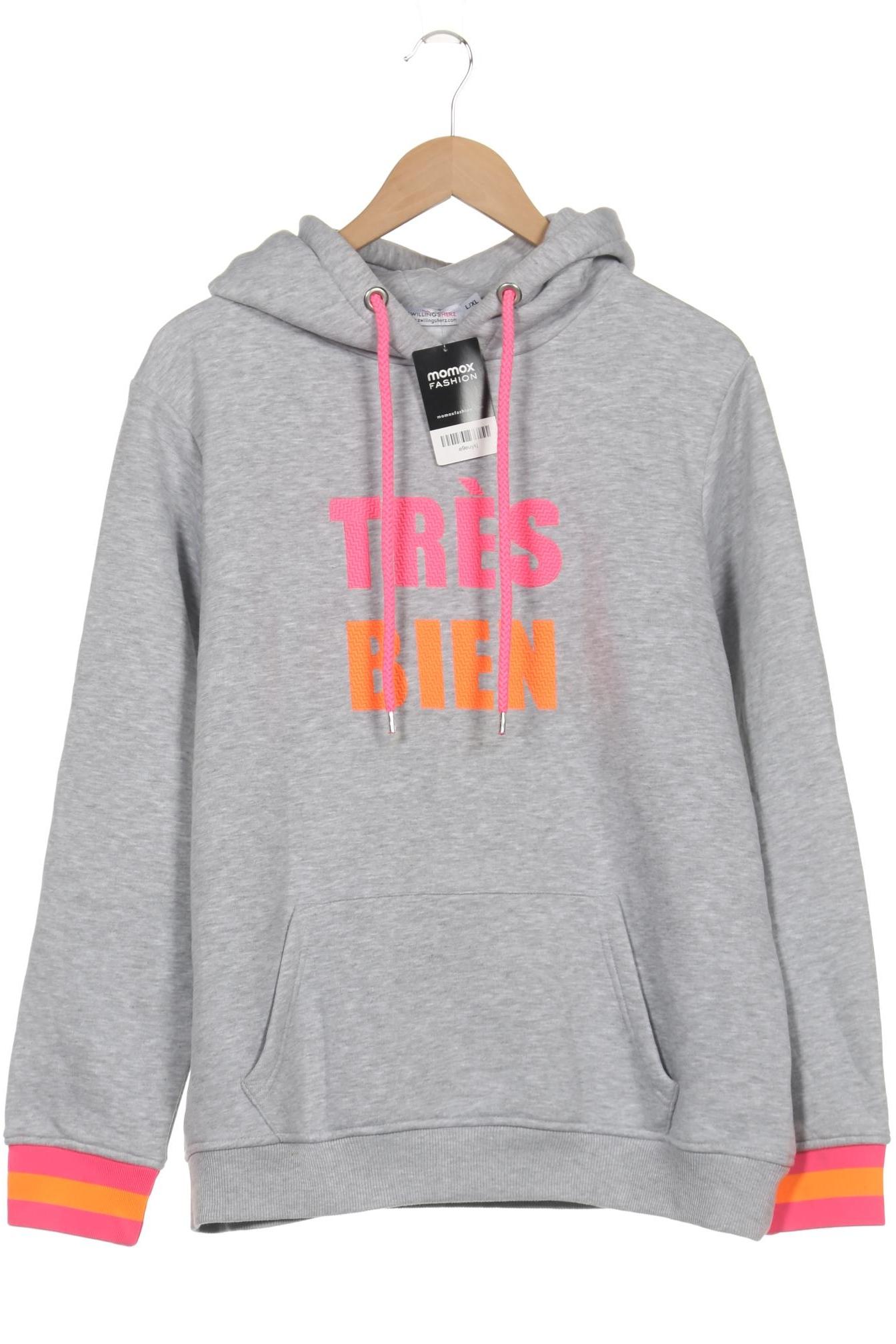

Zwillingsherz Damen Kapuzenpullover, grau, Gr. 42