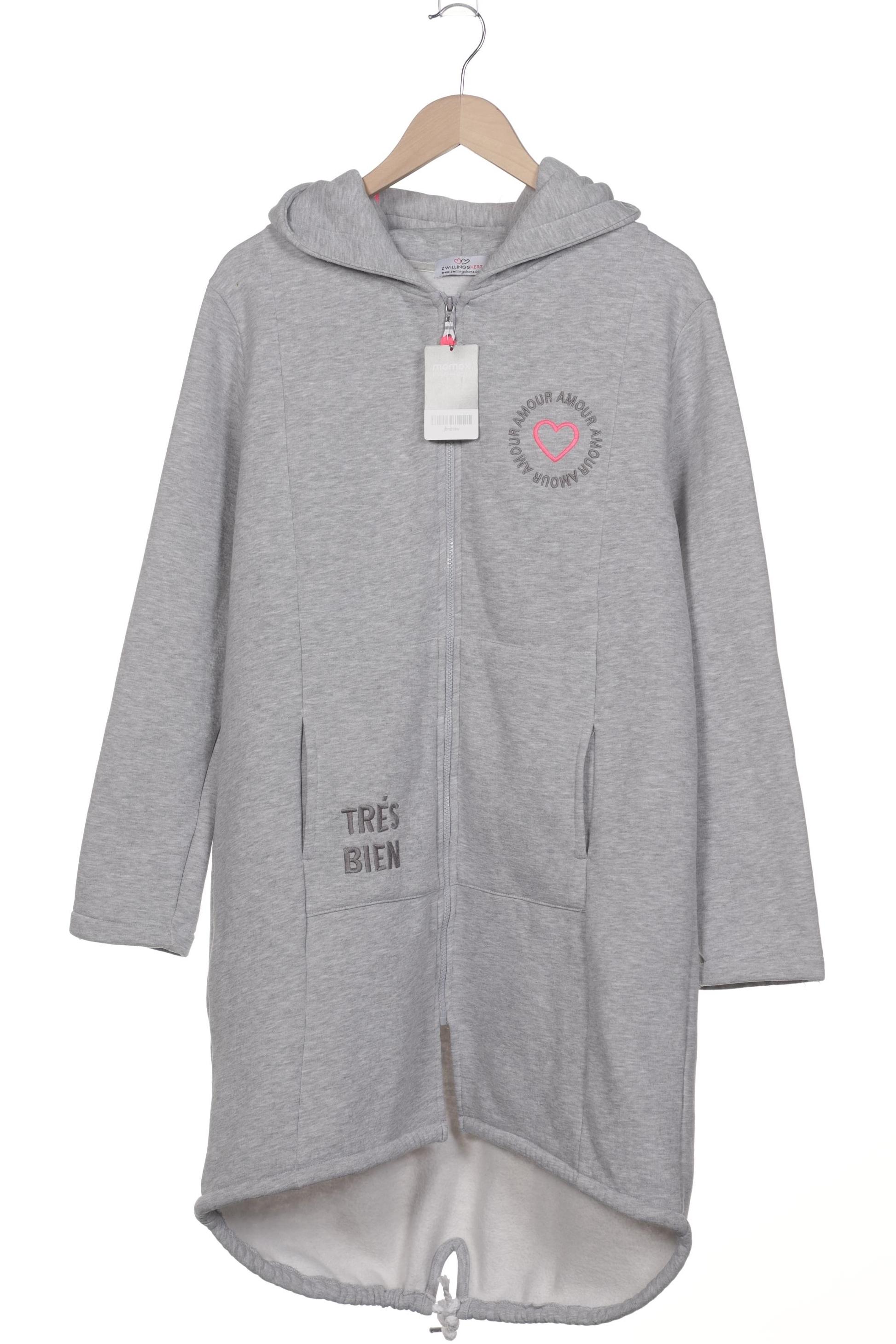

Zwillingsherz Damen Kapuzenpullover, grau, Gr. 42