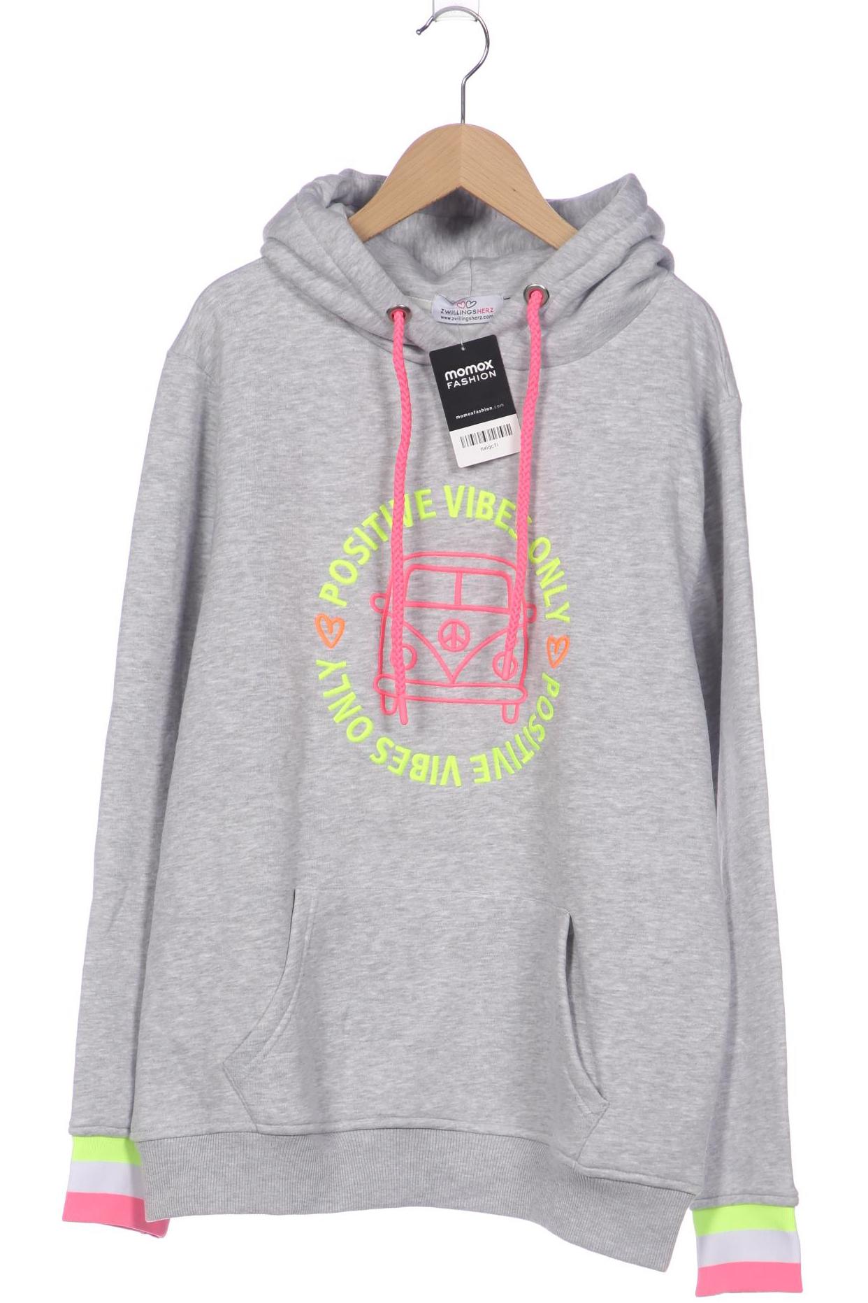 

Zwillingsherz Damen Kapuzenpullover, grau, Gr. 42
