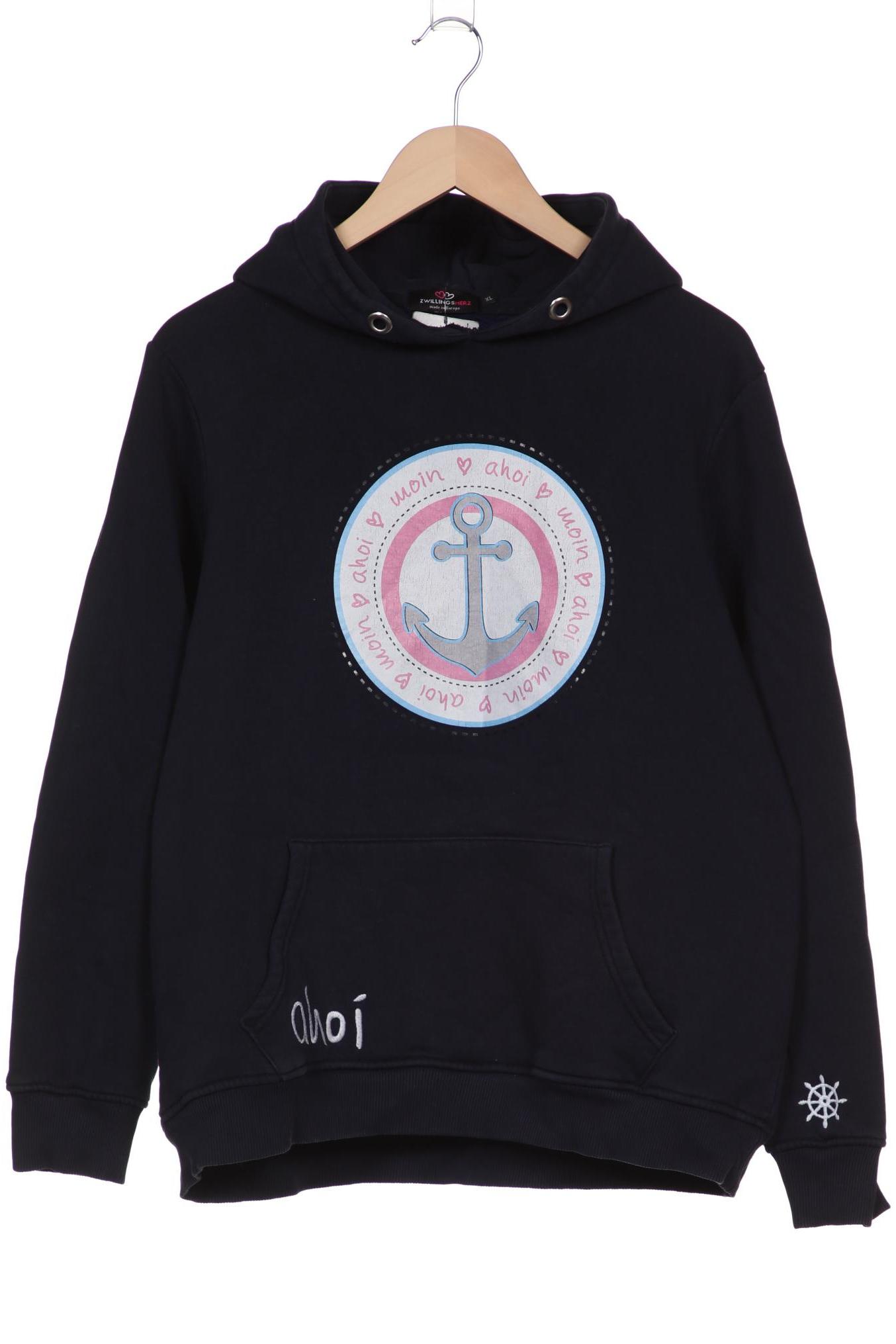 

Zwillingsherz Damen Kapuzenpullover, marineblau