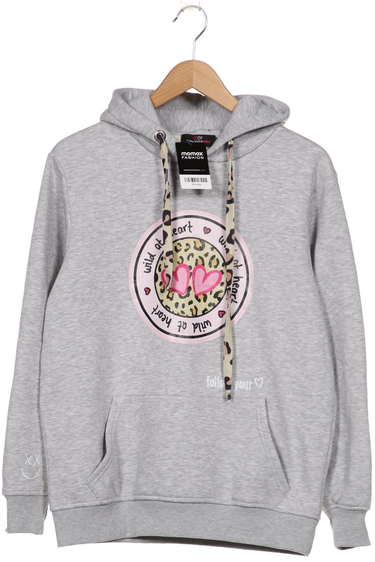 

Zwillingsherz Damen Kapuzenpullover, grau, Gr. 38