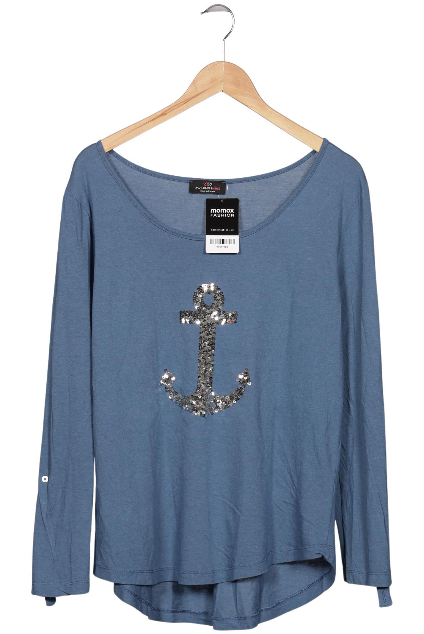 

Zwillingsherz Damen Langarmshirt, blau, Gr. 44