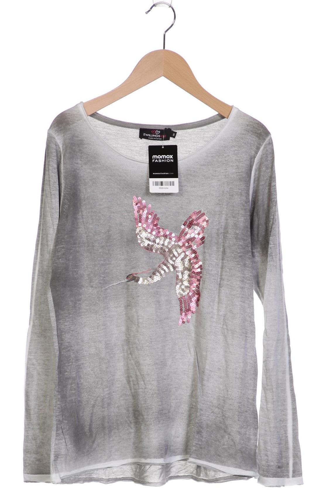 

Zwillingsherz Damen Langarmshirt, grau