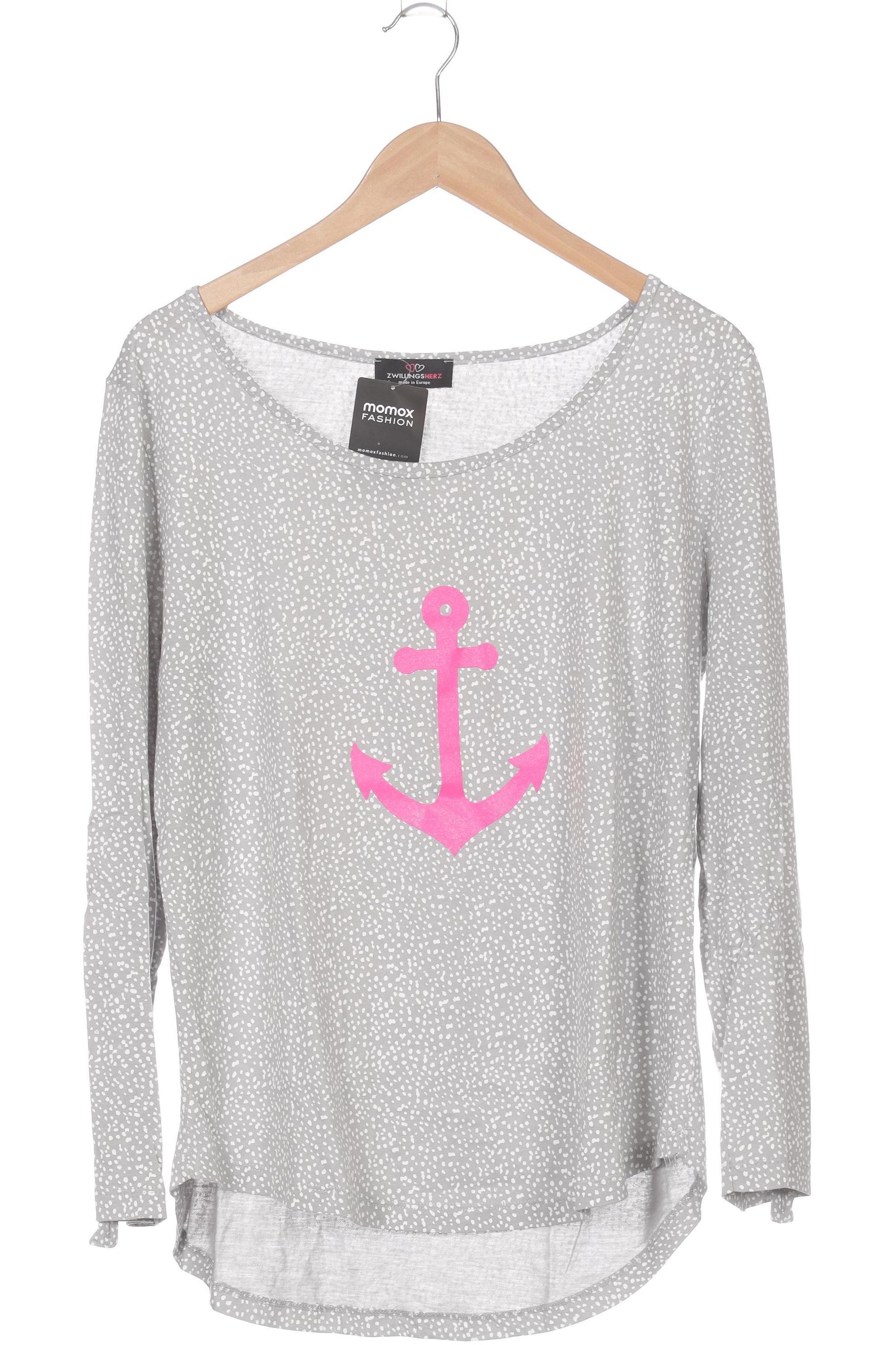 

Zwillingsherz Damen Langarmshirt, grau, Gr.