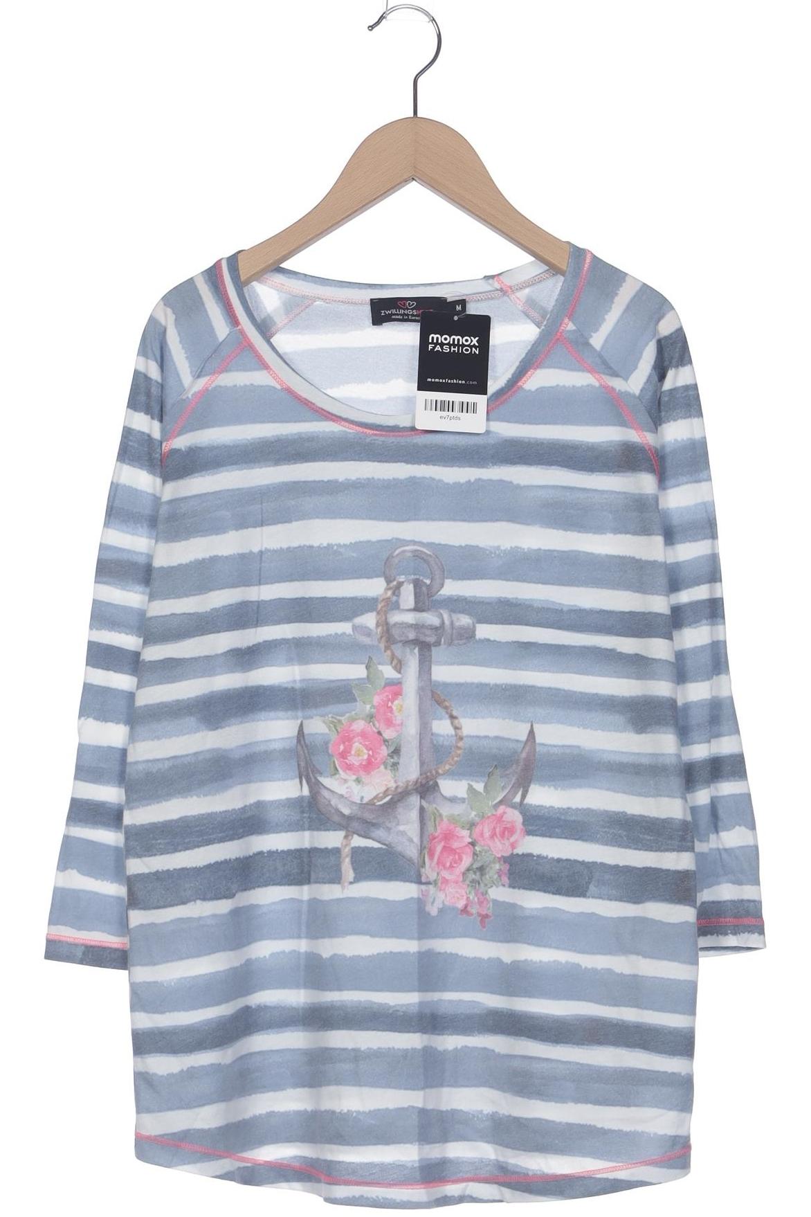 

Zwillingsherz Damen Langarmshirt, blau, Gr. 38