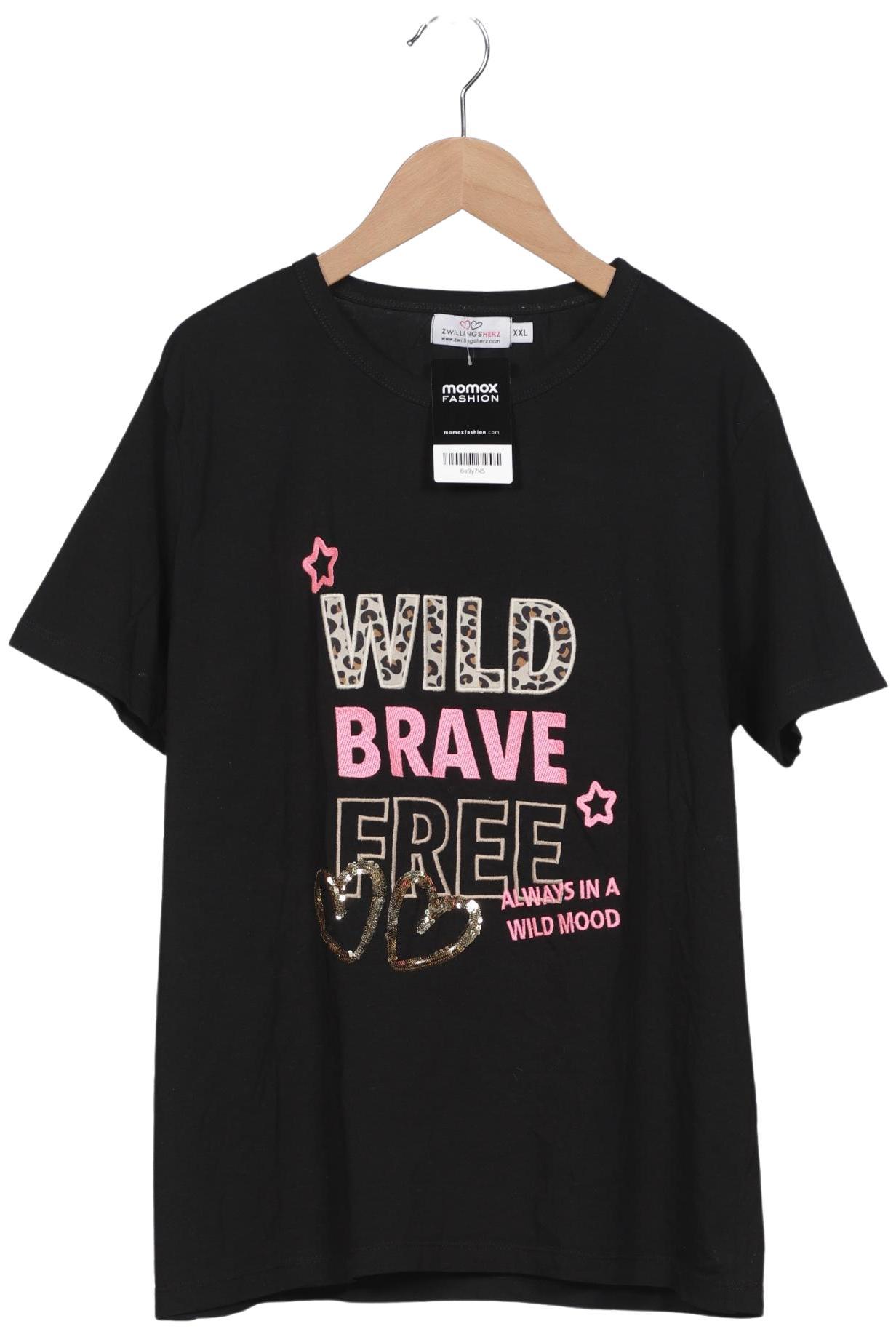 

Zwillingsherz Damen T-Shirt, schwarz, Gr. 46