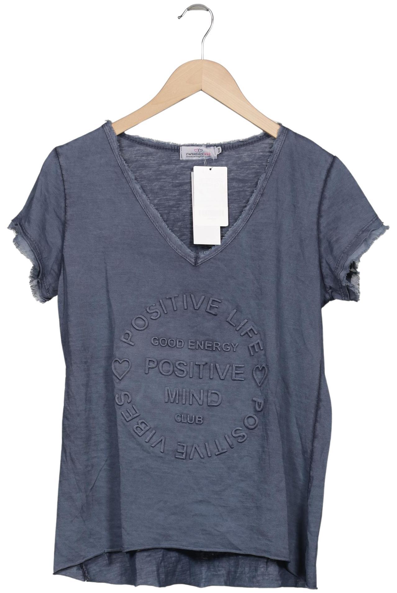 Thumbnail - Zwillingsherz Damen T-Shirt, marineblau, Gr. 36