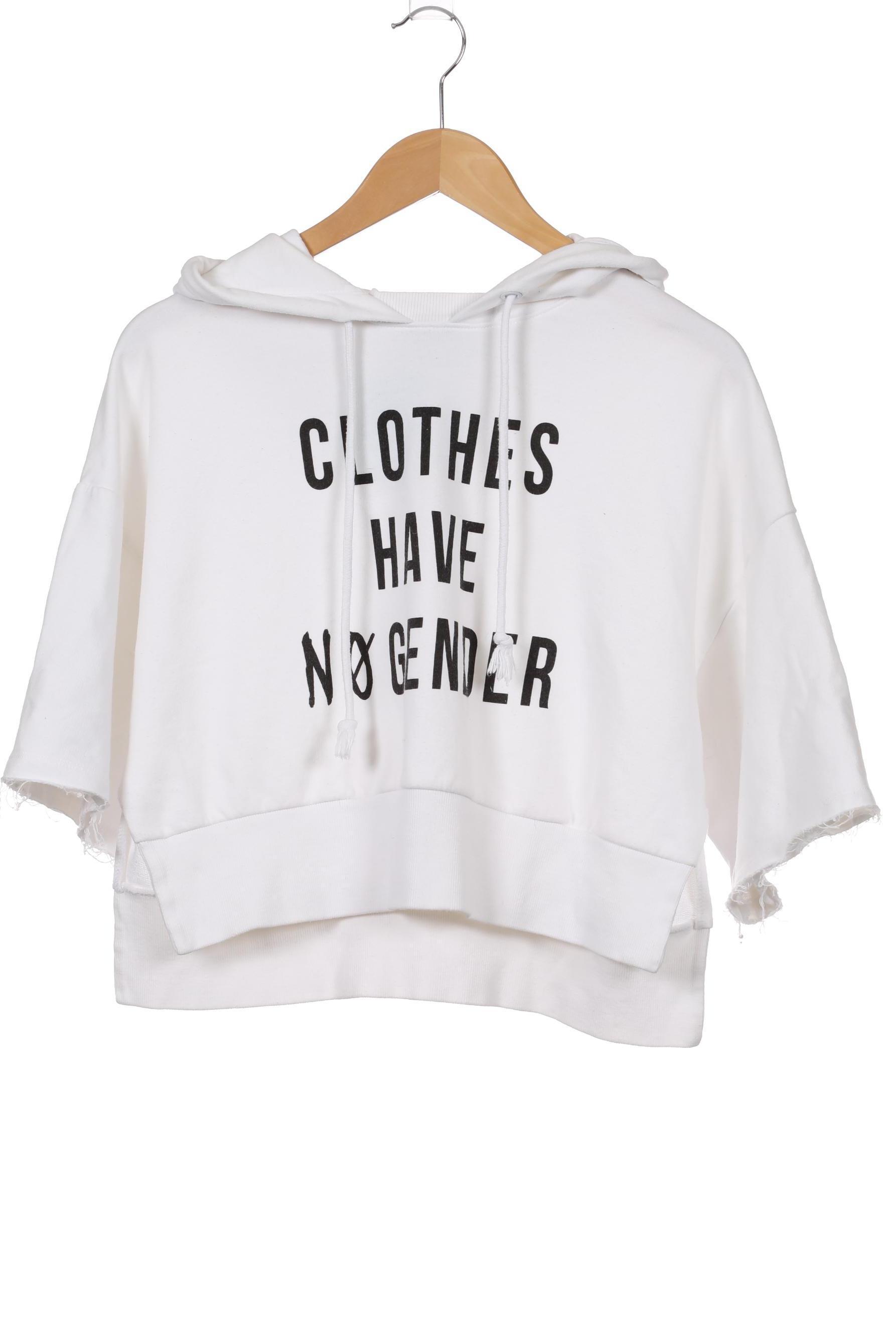 

bershka Damen Kapuzenpullover, weiß, Gr.