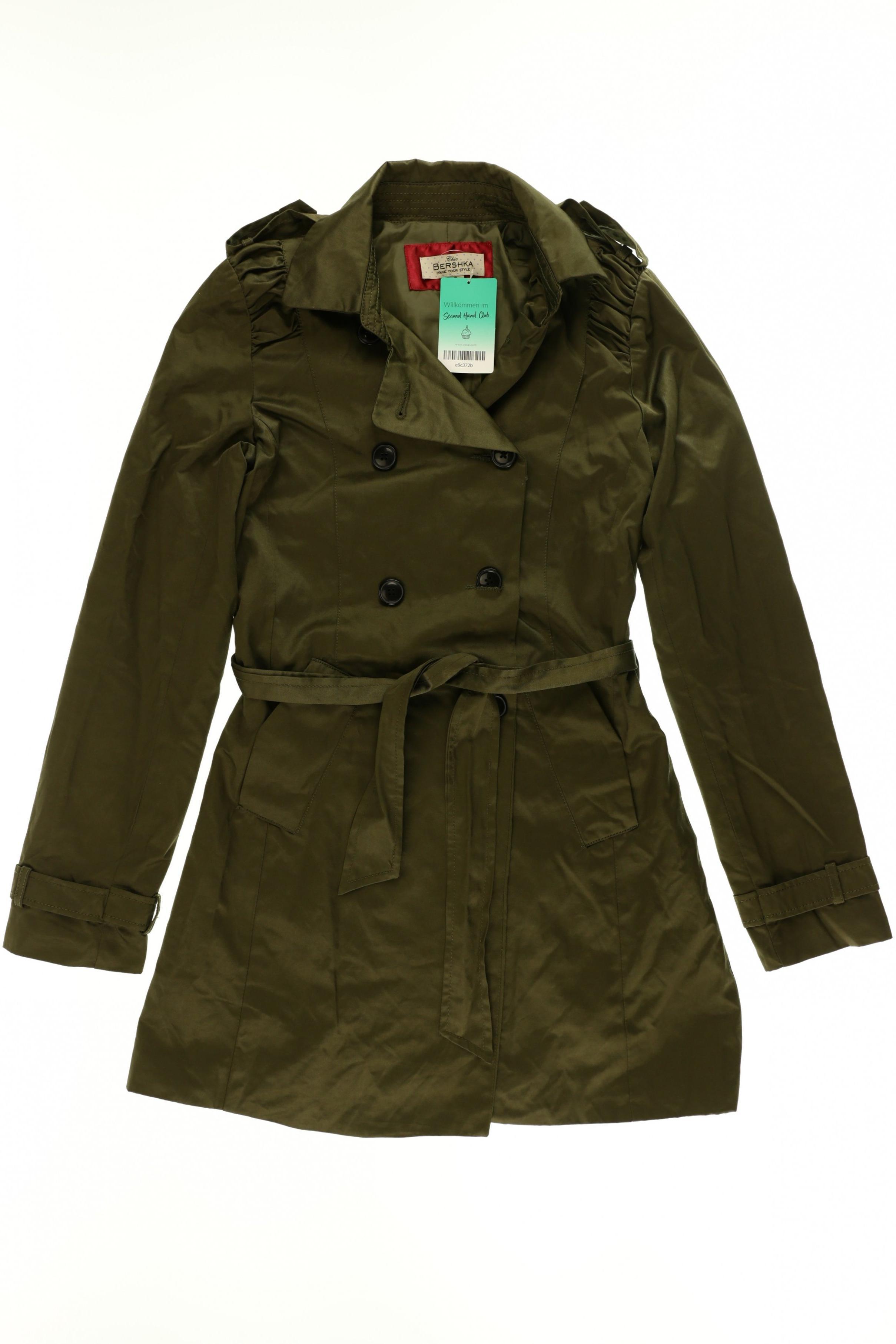 

bershka Damen Mantel, grün, Gr.