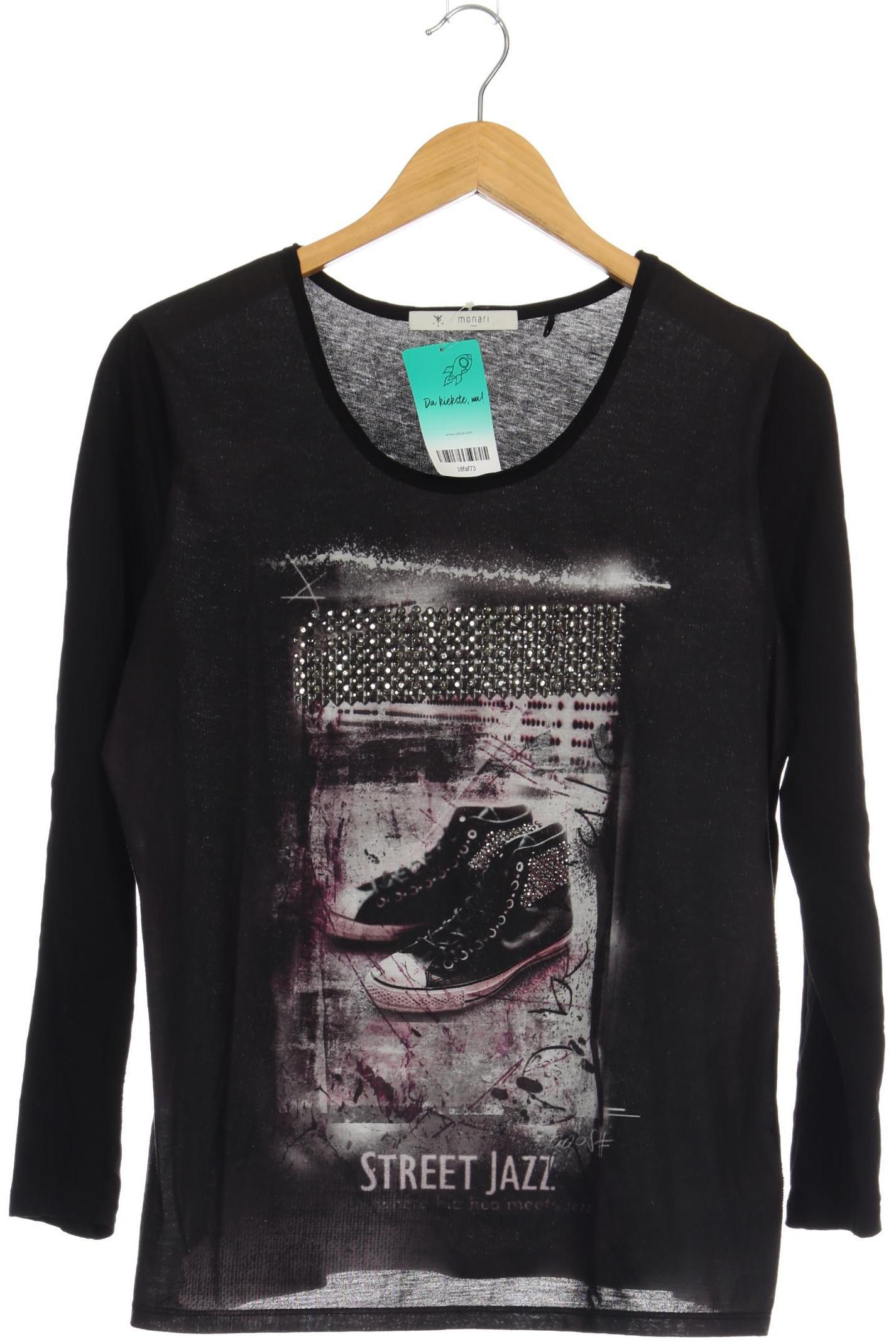 

monari Damen Langarmshirt, schwarz, Gr.