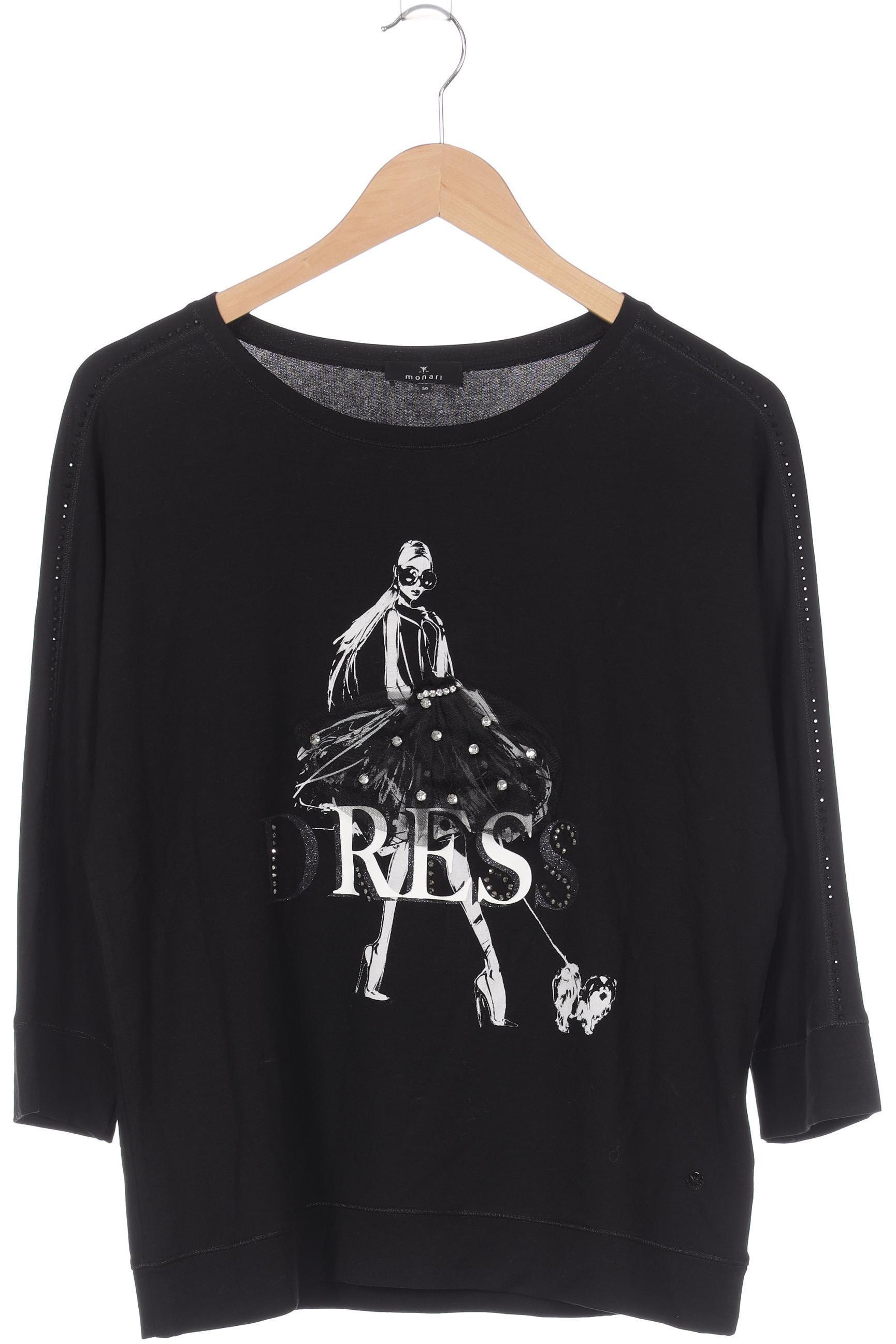 

monari Damen Langarmshirt, schwarz, Gr. 38