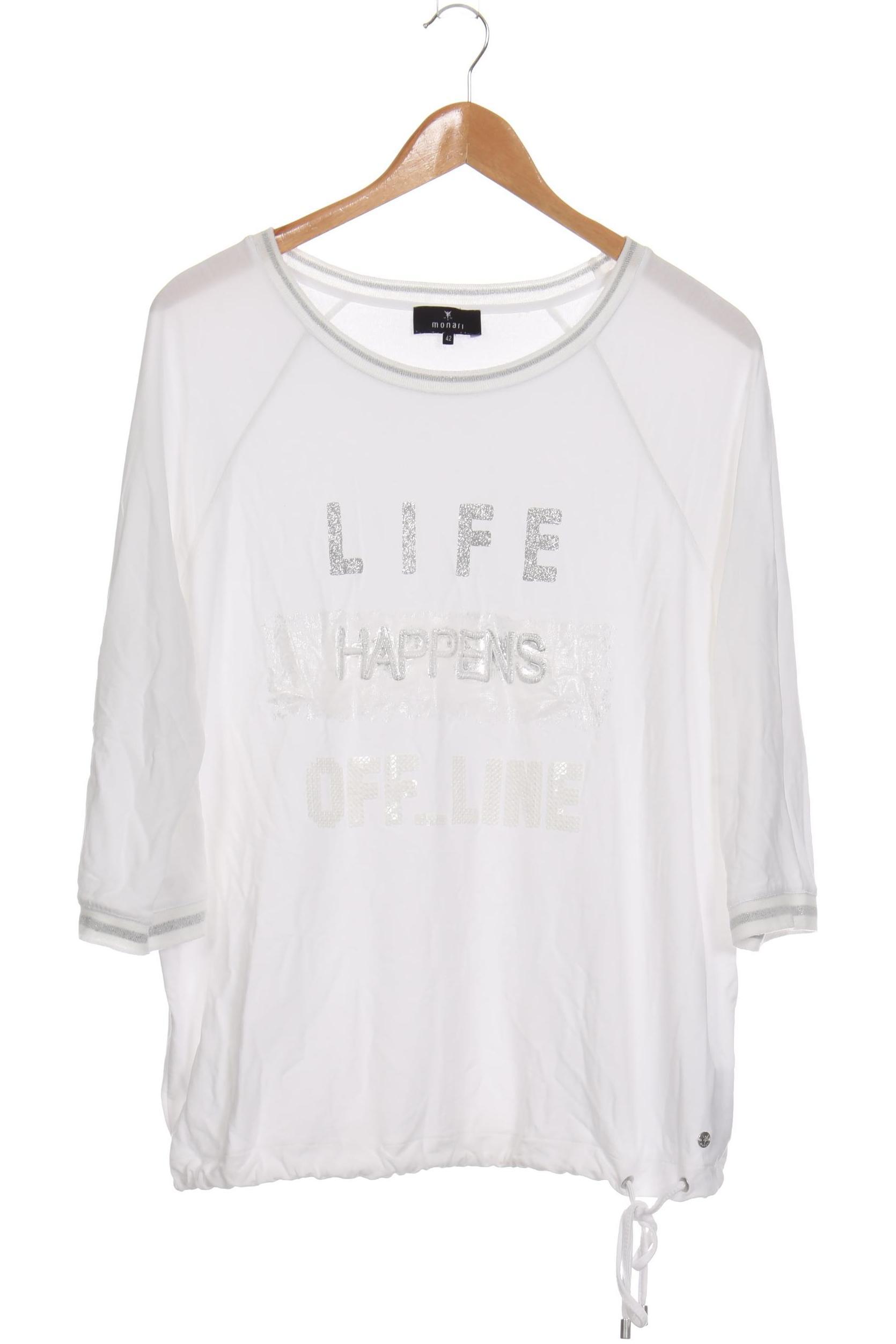 

monari Damen Langarmshirt, weiß, Gr. 42