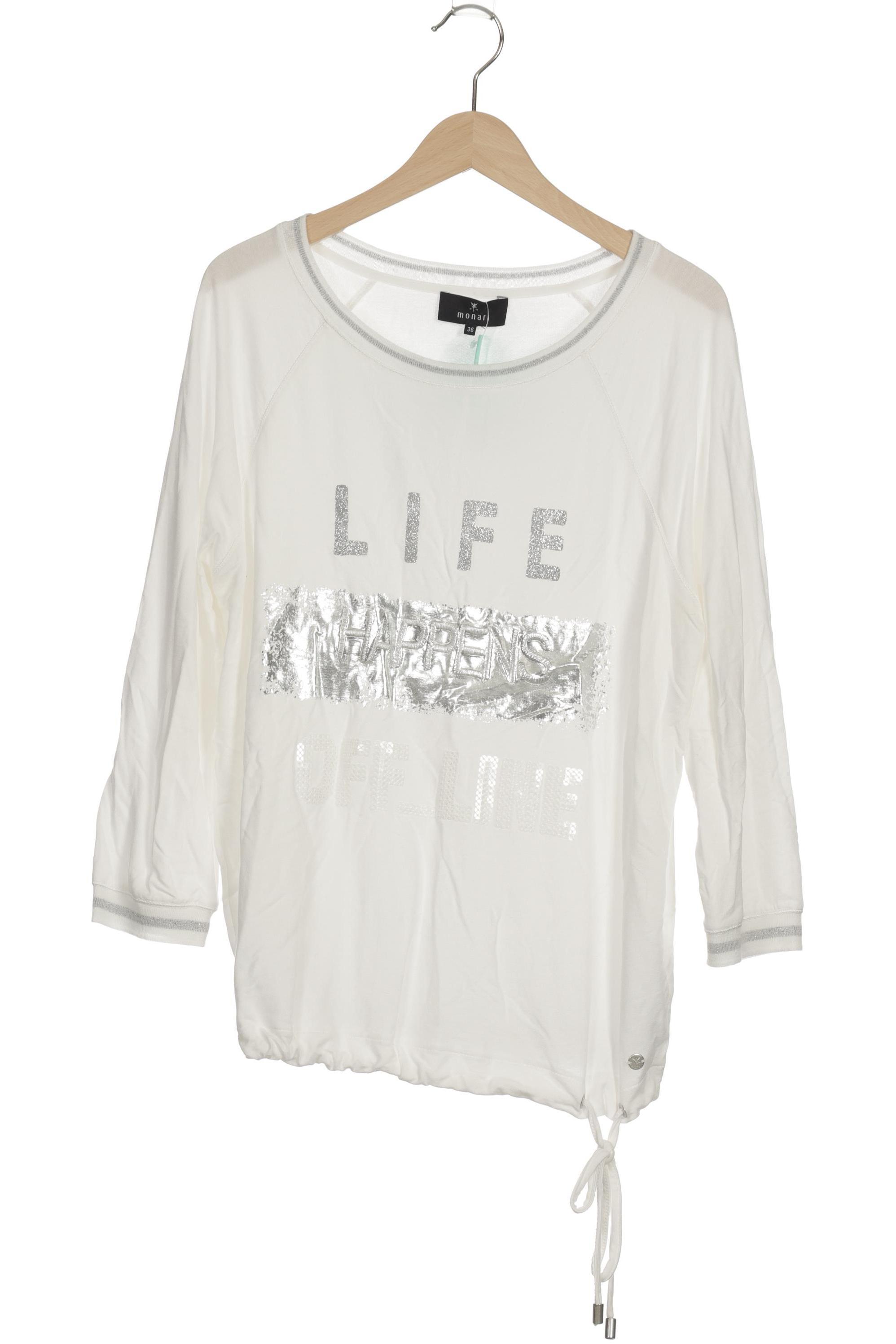 

monari Damen Langarmshirt, weiß, Gr. 36